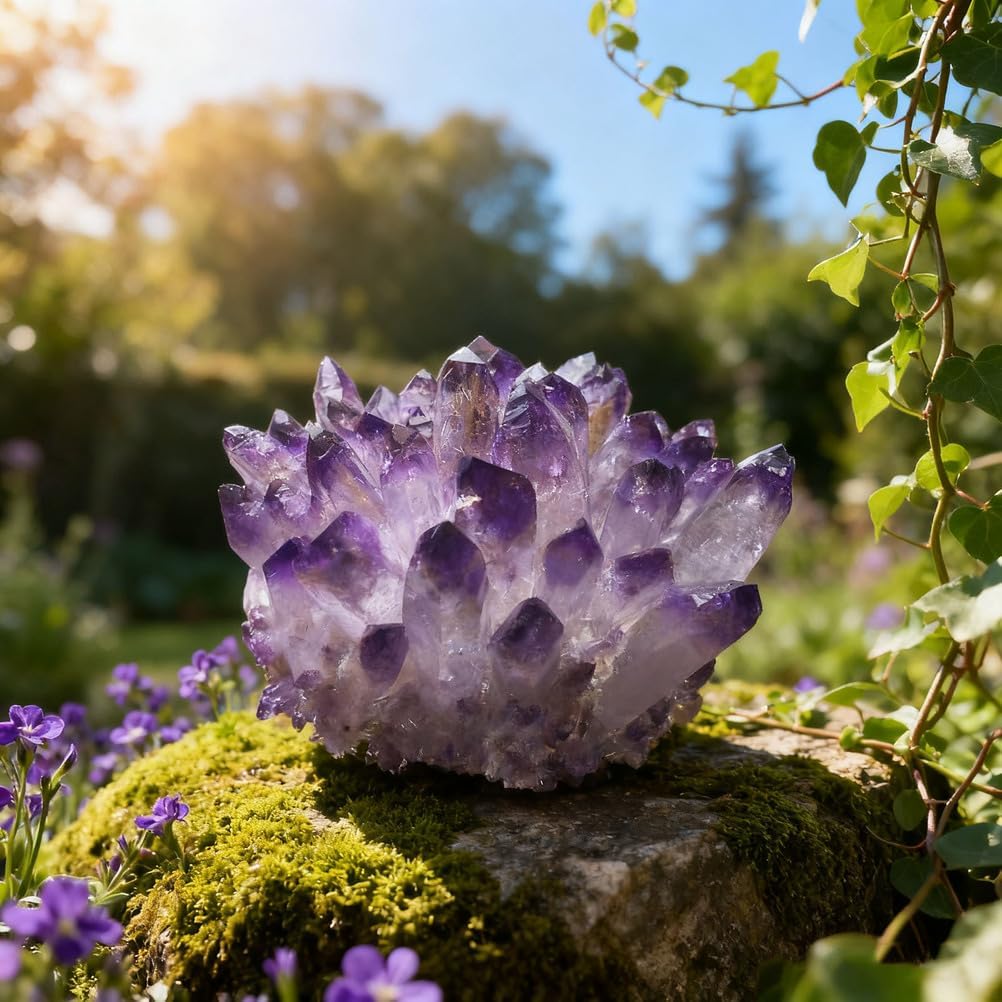 Amethyst Crystal Cluster Rock, Gemstone Raw Rough Purple Amethyst Crystal Gift Spiritual Purple Room Decor200-400G,200g