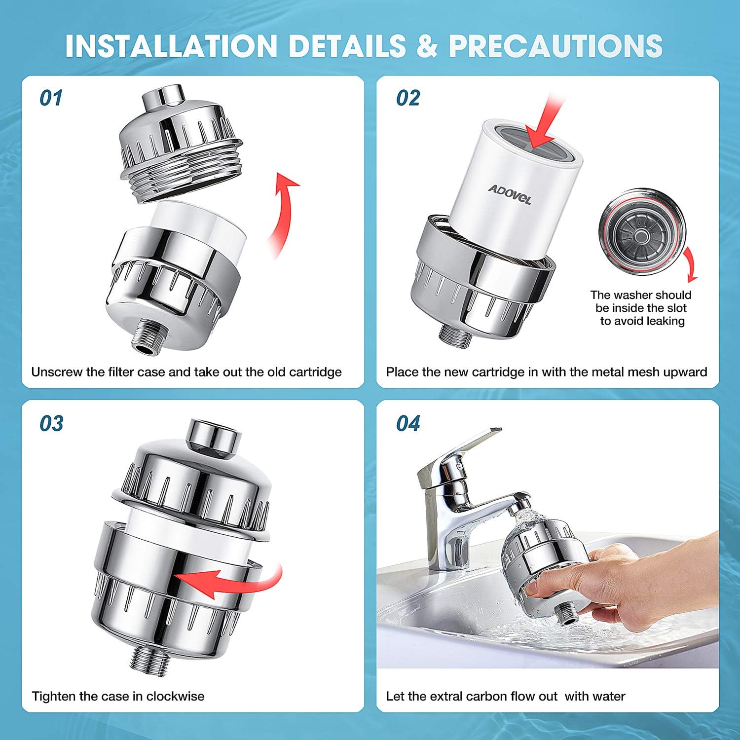 Universal Shower Replacement Cartrid, 15 sta, High