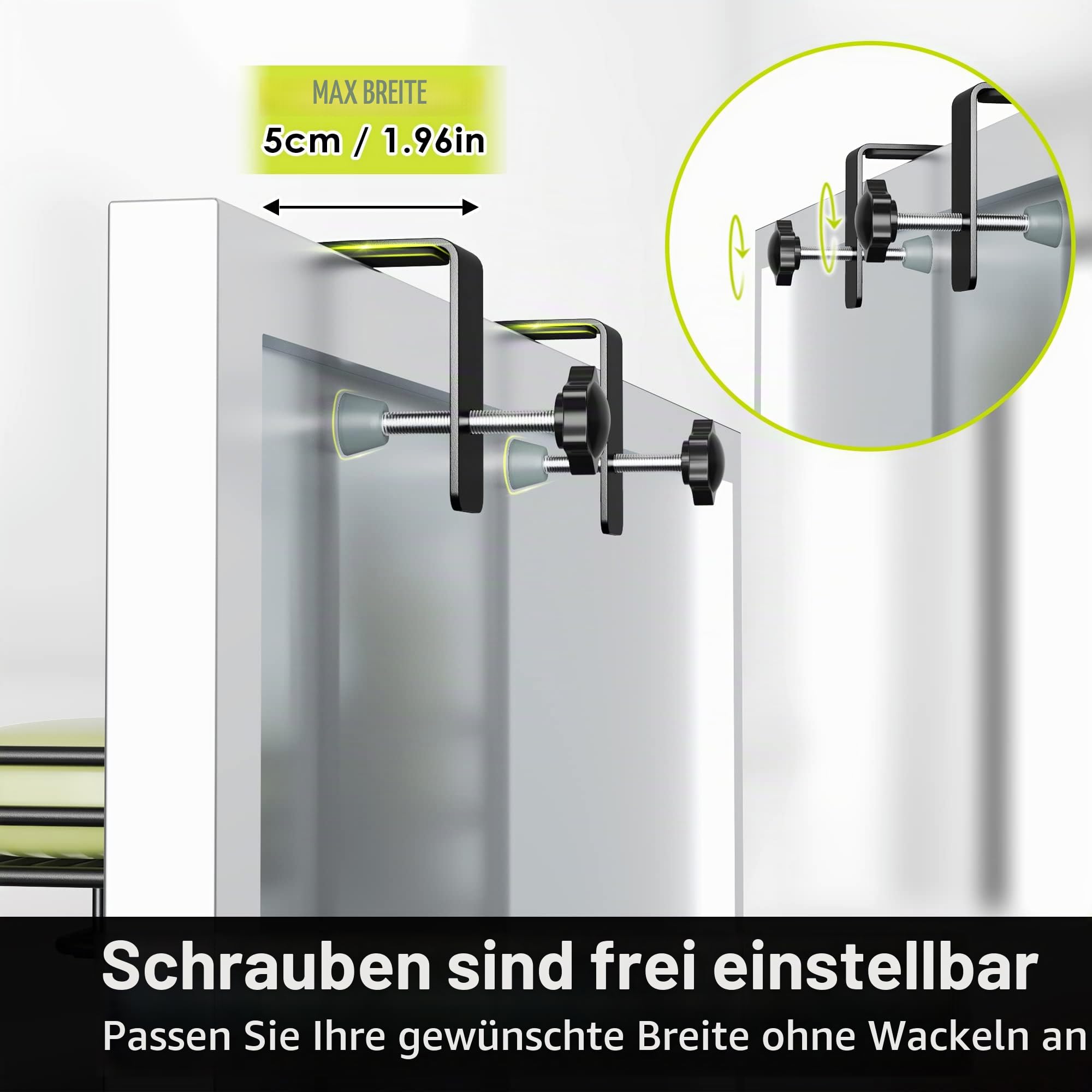 Orimade Duschregal über der Tür, verstellbar, rostfrei, mit Haken, Shampoo-Halter, Badezimmer-Regal mit Seifenhalter, Duschkorb mit Saugnapf, extra groß, 5 Etagen (US-Patent)