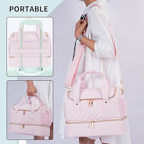 Miniatura 6 de Estuche organizador de esmalte de uñas, se adapta a 1 lámpara de uñas y 50 botellas, bonitos organizadores de uñas y almacenamiento con bolsillos