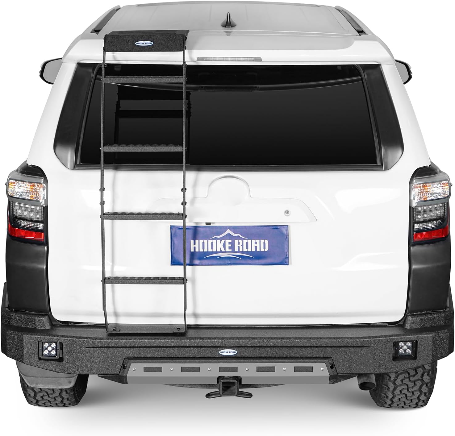 u-Box 4Runner Ladder Rack Rear Hatch Ladder Roof Tailgate Step w/Anti-Slip Rubber Pads for 2010-2024 Toyota 4Runner 5th Gen - 4-Step