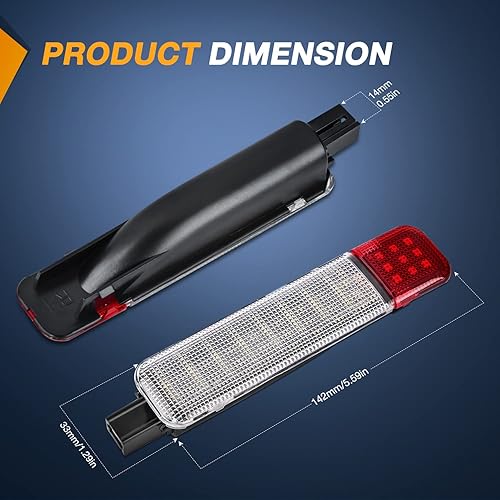 Miniatura 2 de Nilight 2 piezas de luz LED para panel de puerta interior, luces de cortesía y advertencia en blanco y rojo para Chevy GMC Silverado Sierra 1500