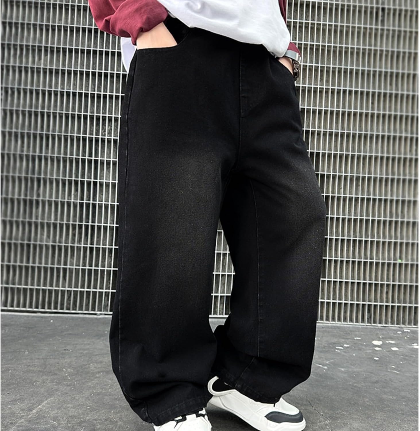 Toddler Jeans Boys Stretch Fit Elastic Waist Pull On Relaxed Boys Pant Active Athletic Youth Outdoor Soft Teenage Streetwear