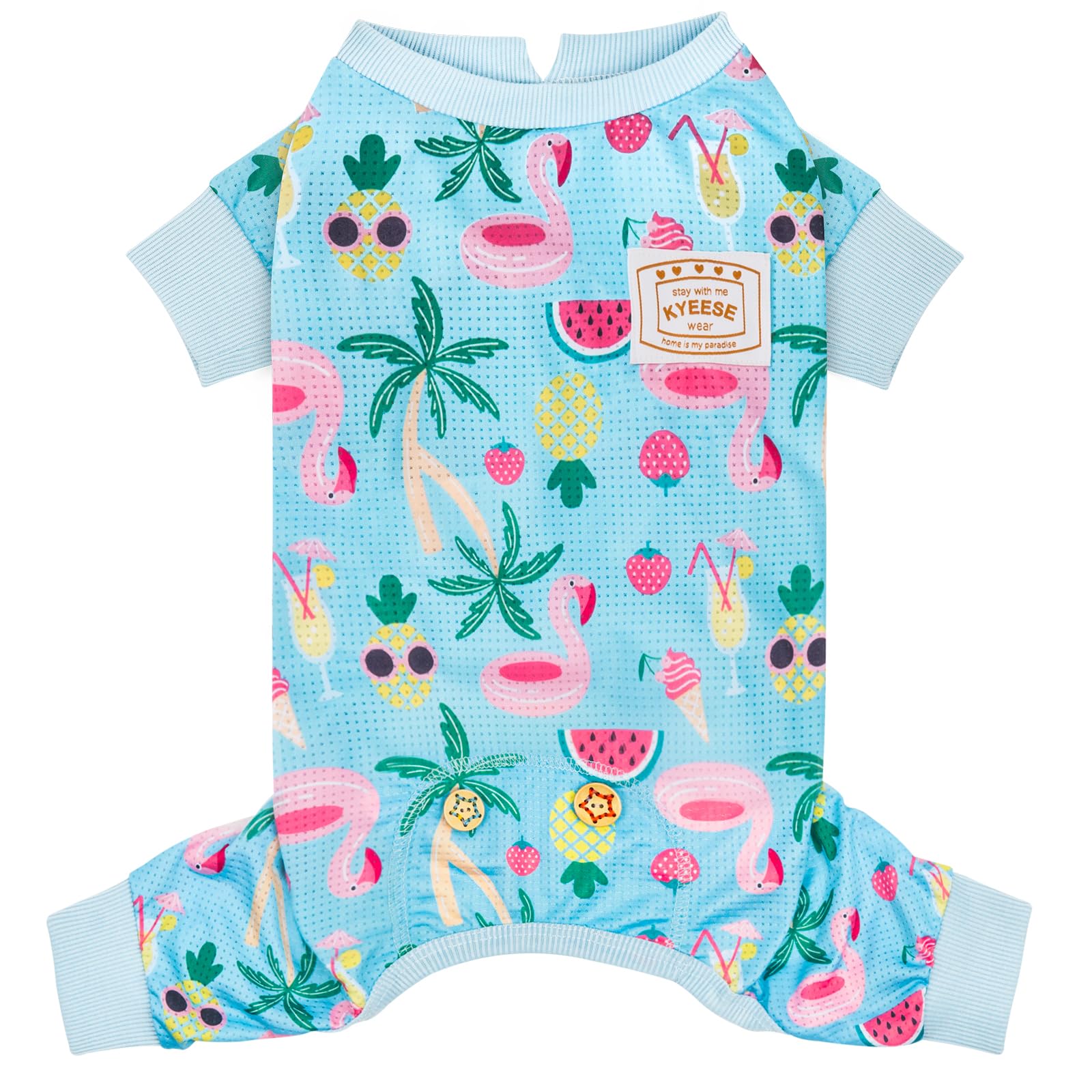 KYEESE Dog Pajamas for Summer Quick-Dry Mesh Pjs for Small Dogs Breathable Pet Costume Lightweight Pet Onesie Comfy Doggie Clothes UV-Protective