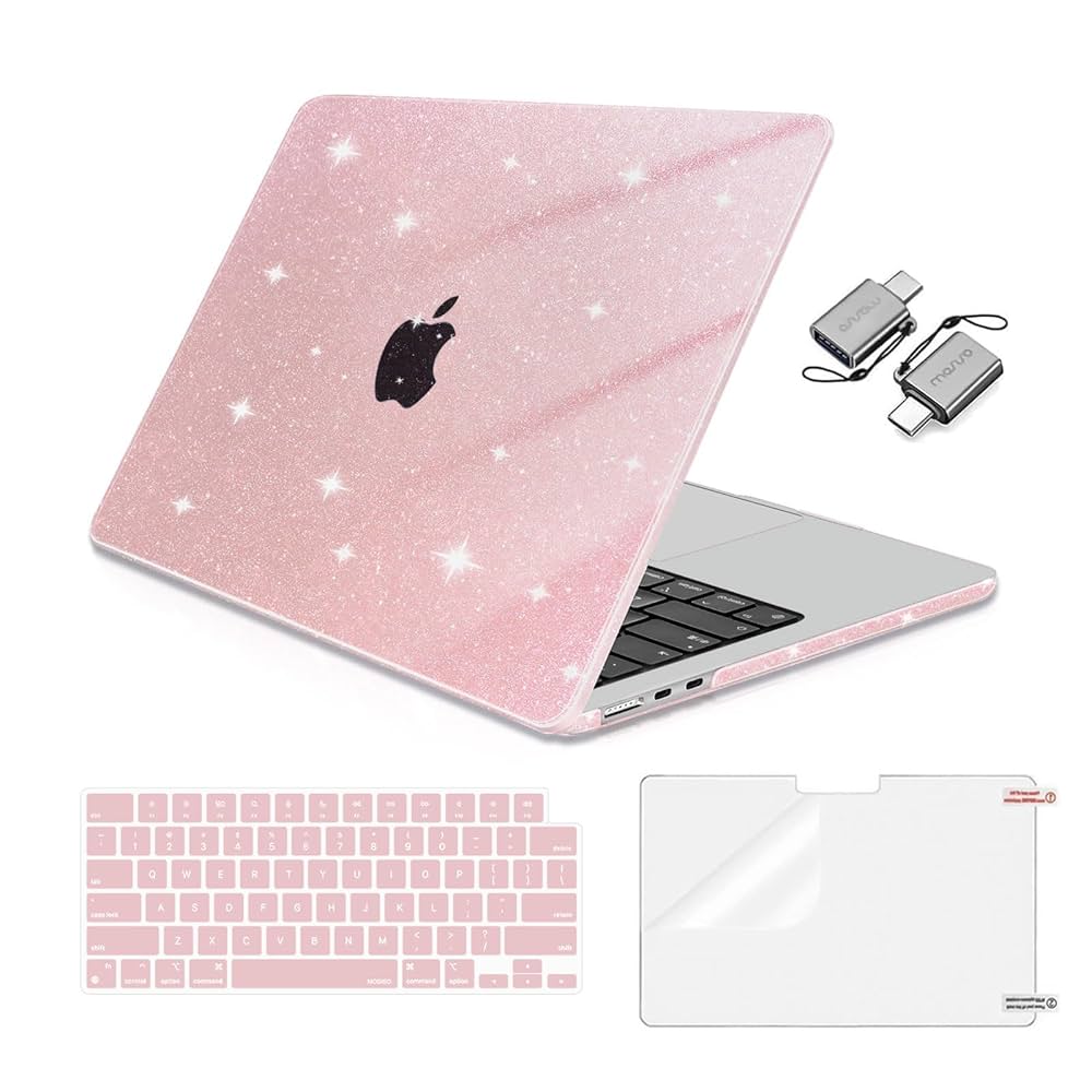 EooCoo Compatible with MacBook Air 13 inch Case M4 M3 M2 2025 2024 2022 Mac Book Air 13.6" Transparent Hard Shell for Model A3240 A3113 A2681 with Touch ID, Plastic Cover Smooth Skin - Crystal Clear