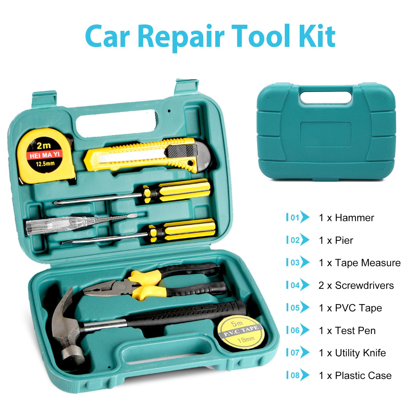 Car Emergency Roadside Tool kit,Road Side Safety Assistance Kit for Women Men Adult,Auto Truck Vehicle Emergency Bag with Shovel Jumper Cable First Aid Kit