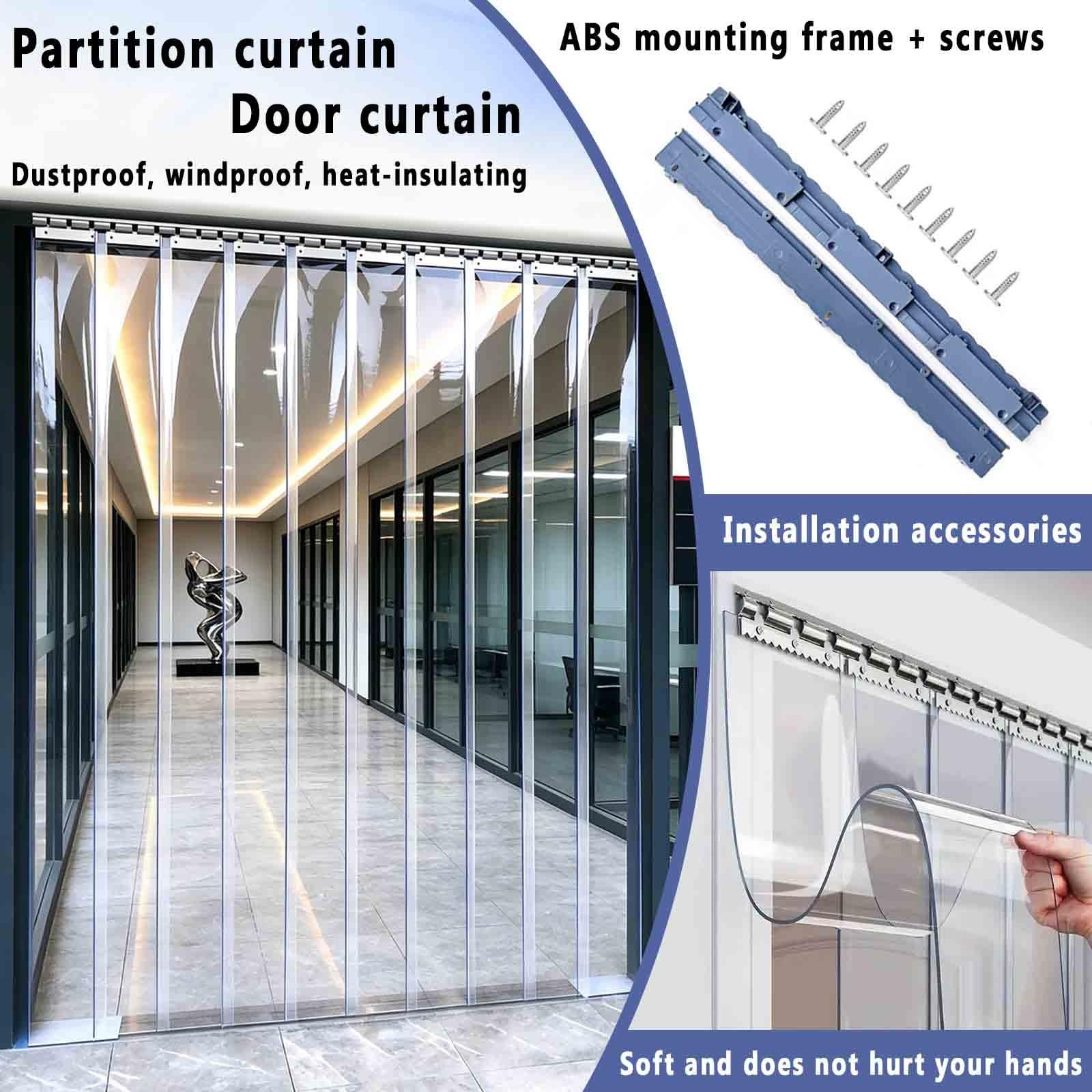 Rideau De Porte Laniere Plastique Rideaux À Lamelles Verticales Transparent Rideau Exterieur Porte Anti Chaleur Rideau Exterieur Impermeable(2.2mm,W15cmxH270cm)