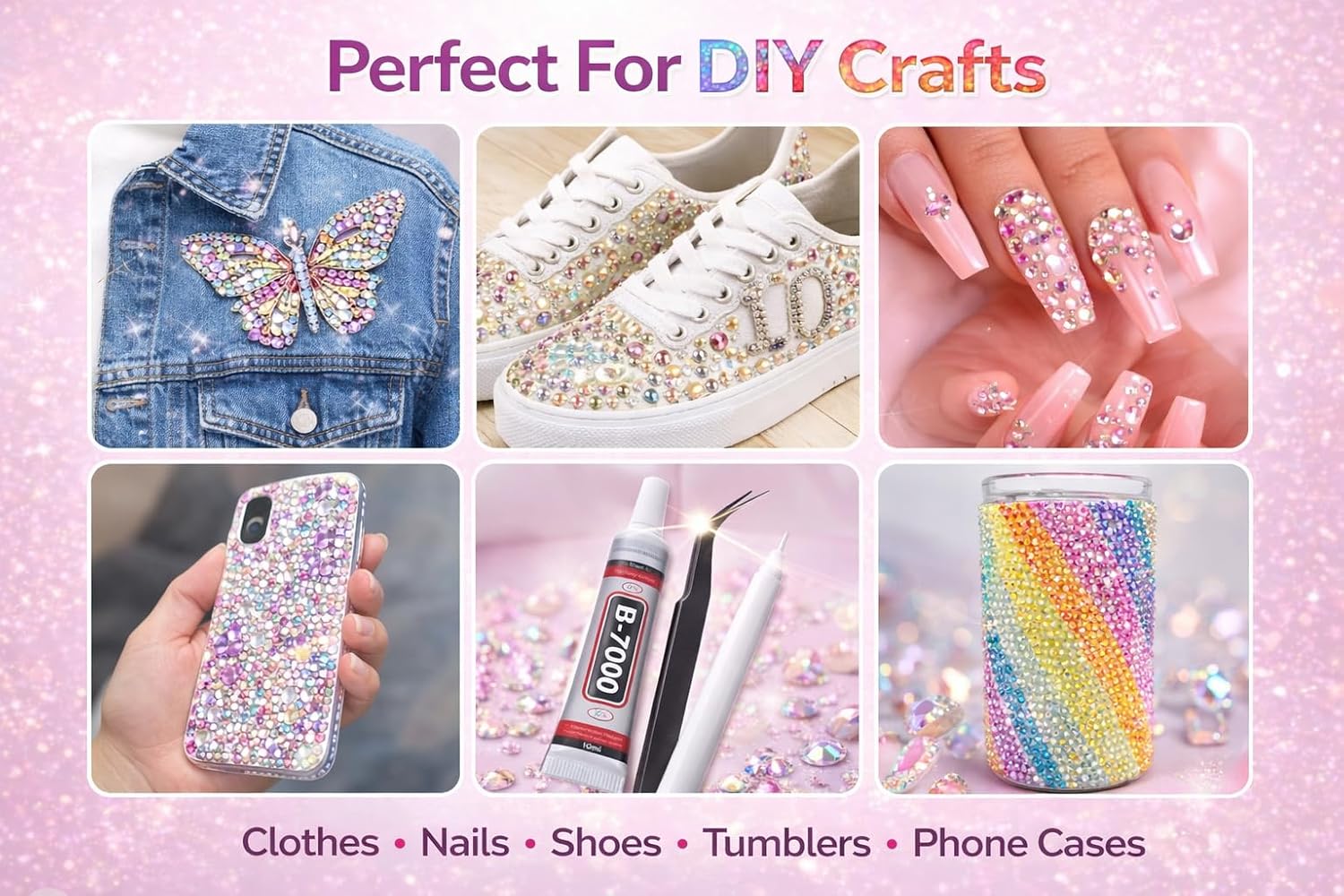 40000Pcs 40 Colors Jelly Resin Rhinestones Kit, 3mm Flatback AB Gems for Bedazzling Crafts, DIY Rhinestone Kit with 3pcs B7000 Glue, Dotting Pen & Tweezers for Clothes, Nails, Shoes, Makeup