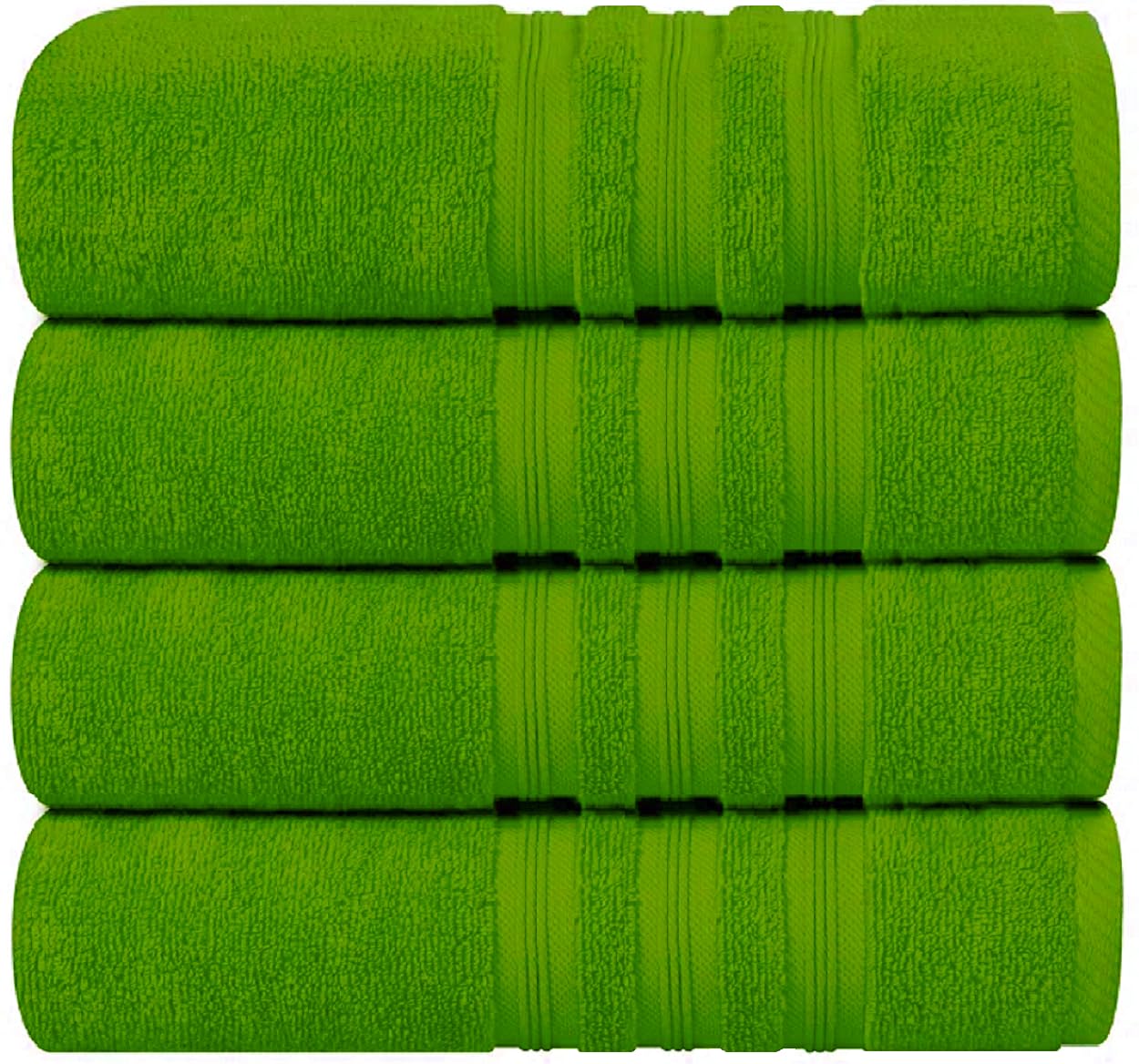Extra Large Jumbo Bath Sheet Towels (Set of 2, 4 & 6) Cotton Bath Towels Super Soft Quick Dry XL Body Wrapped Towels (Lime Green, 4X Jumbo Bath Sheets)