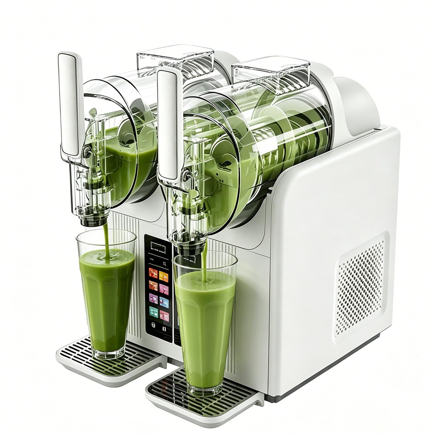 Dual 2L Tank Slushy Machine 380W, Adjustable Slush Hardness White-220V-240V
