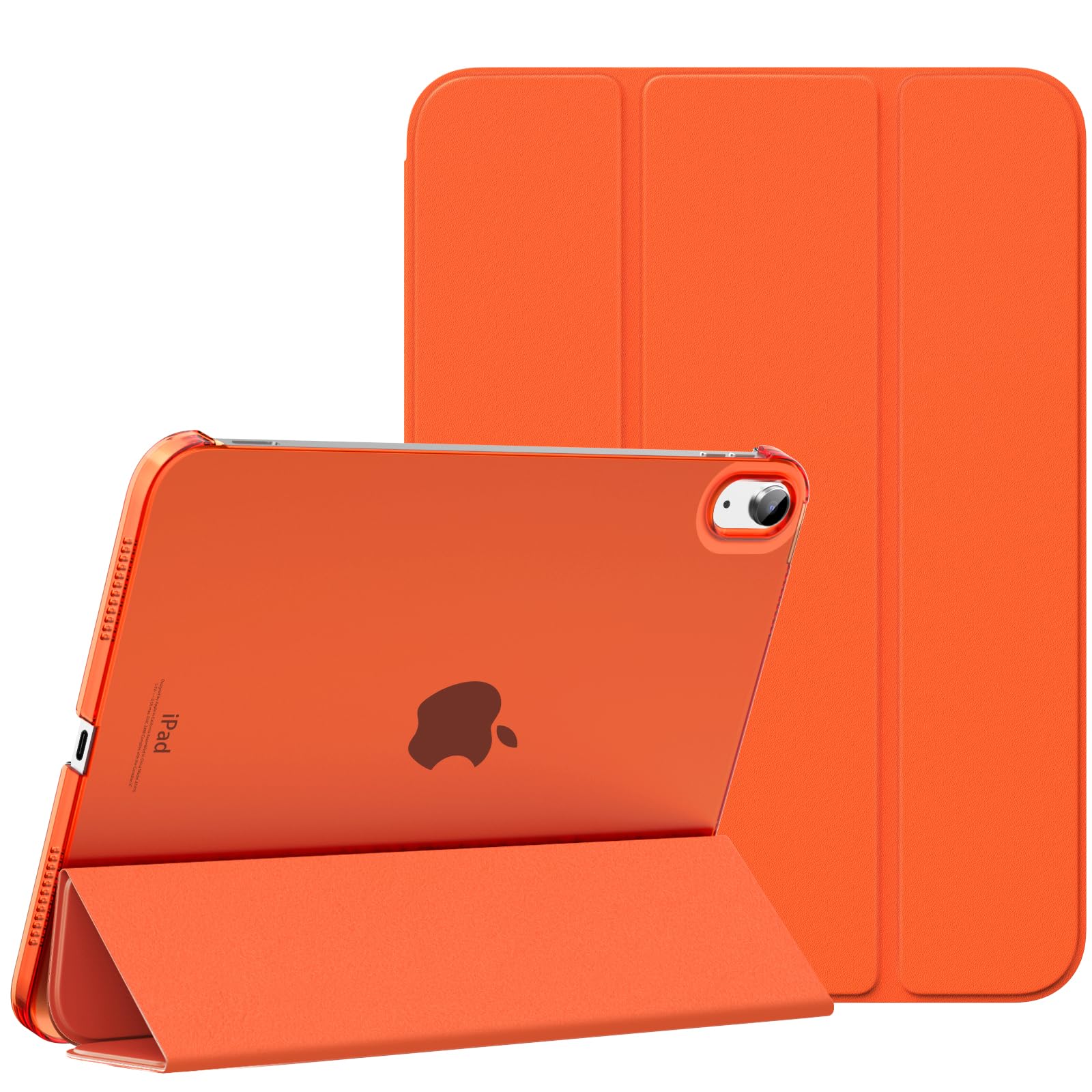 MoKo for iPad (A16) 11th Generation Case 11 Inch 2025, iPad 10th Generation Case 10.9 Inch 2022, Slim Stand Hard PC Translucent Back Shell Smart Cover, Support Touch ID, Auto Wake/Sleep, OrangeClimatePartner certified