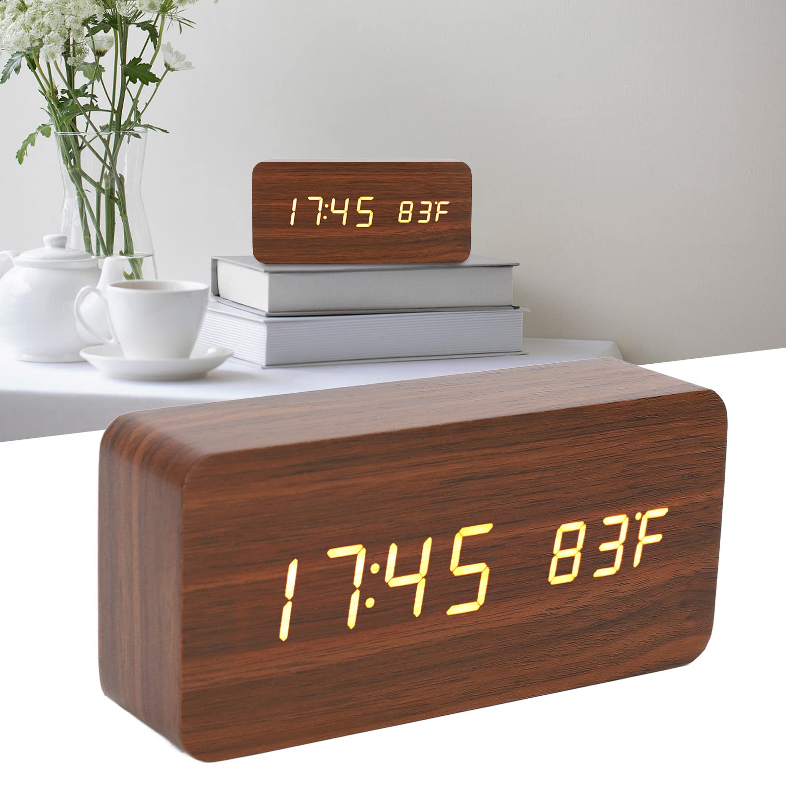 LED Wooden Digital Alarm Clock - Image 2