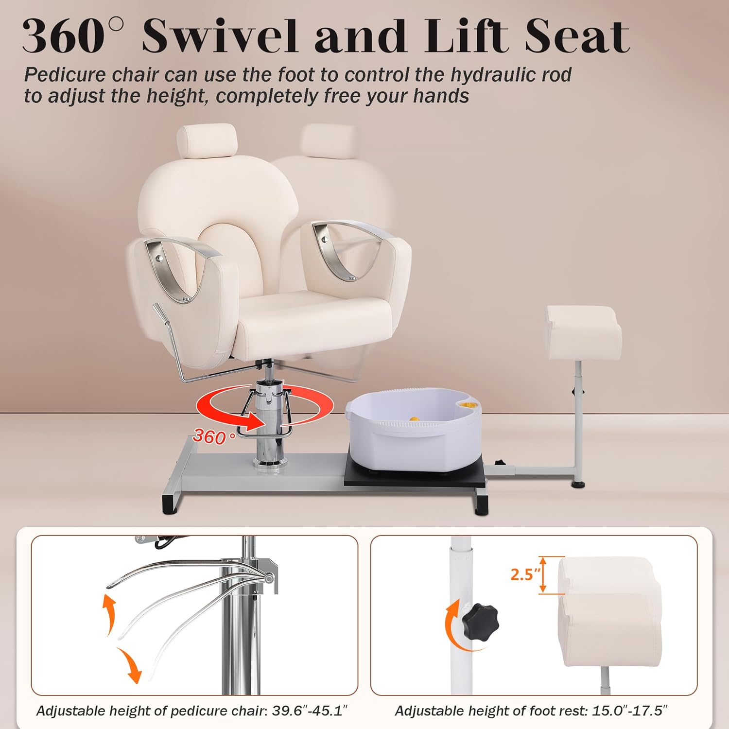 360 Degree Swivel and Lift Seat