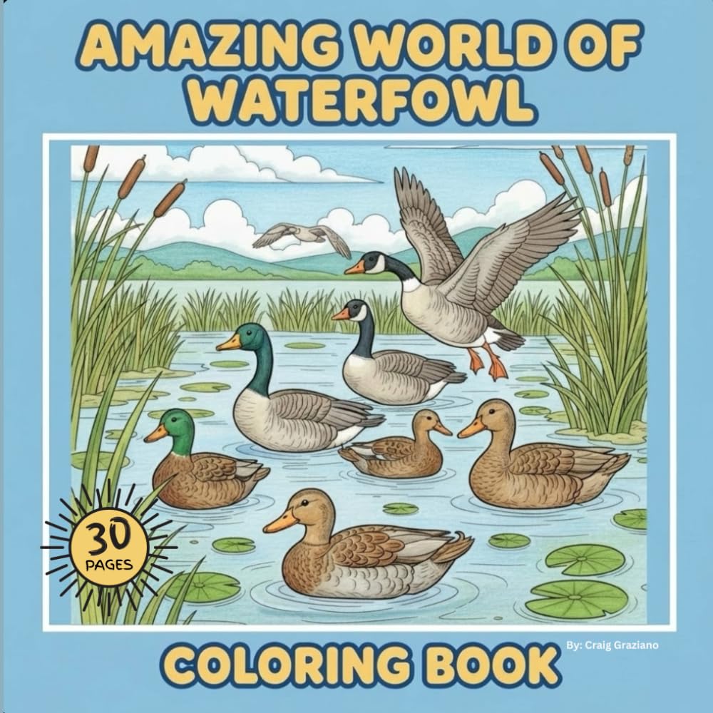 Amazing World of Waterfowl Coloring Book