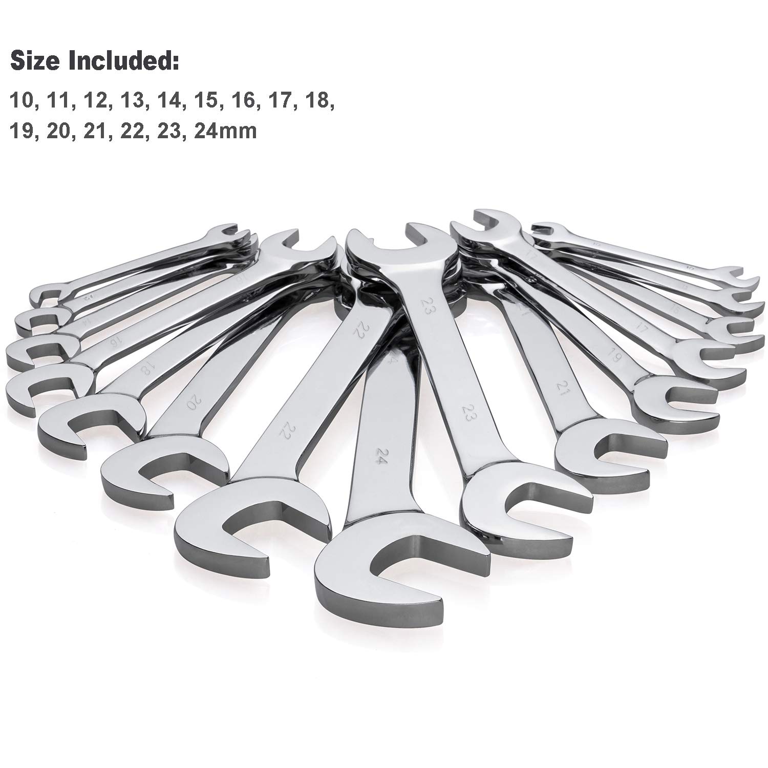 HARFINGTON Single Open End Spanner Wrench 3/4-inch 15 Degree Angle Single Head SAE Construction Spanner Wrenches For Automotive Mechanical