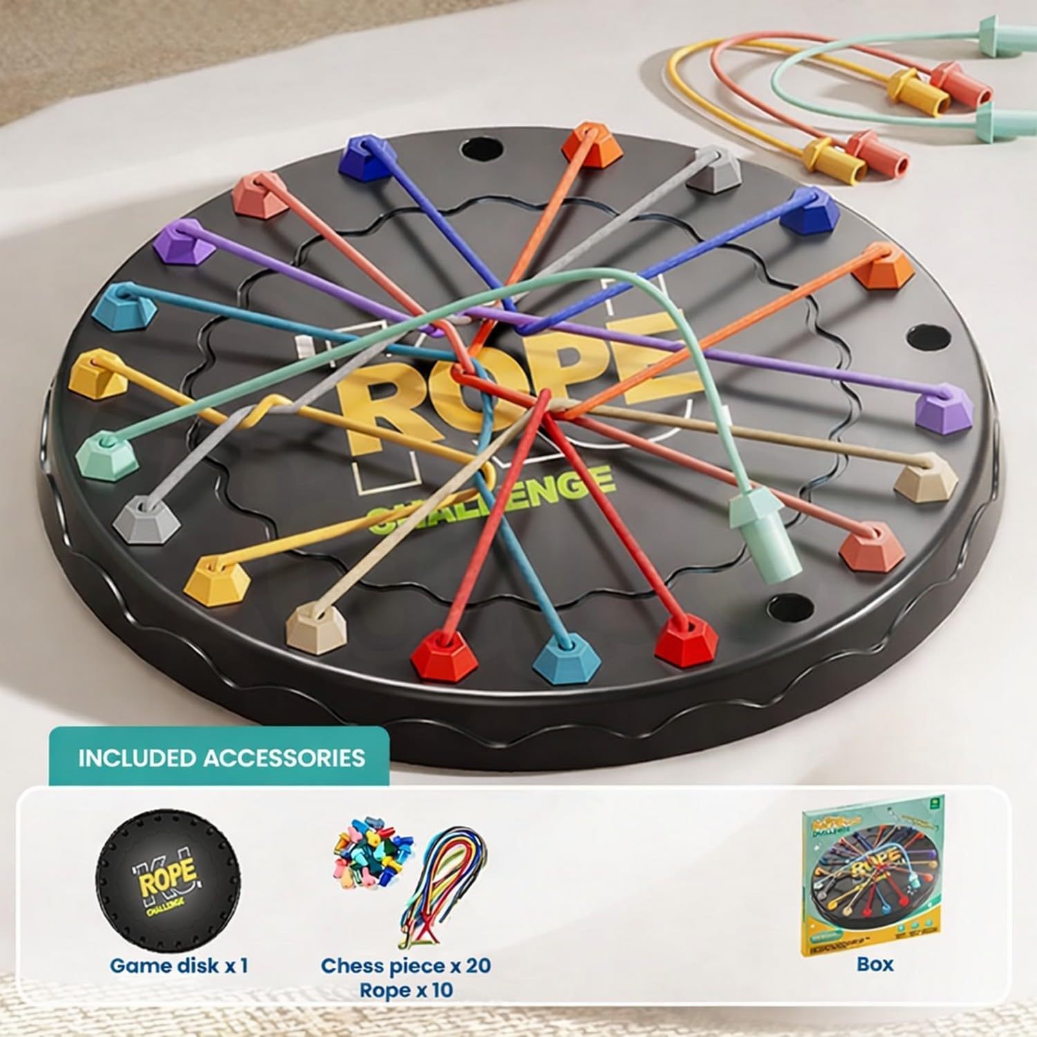 POTLID Rope Untangling Puzzle Game 10-in-1 Brain Teaser Set for Kids & Adults | Twisted Rope Logic Challenge Toy | Educational Strategy Puzzle for Family, Travel & Party Fun 1