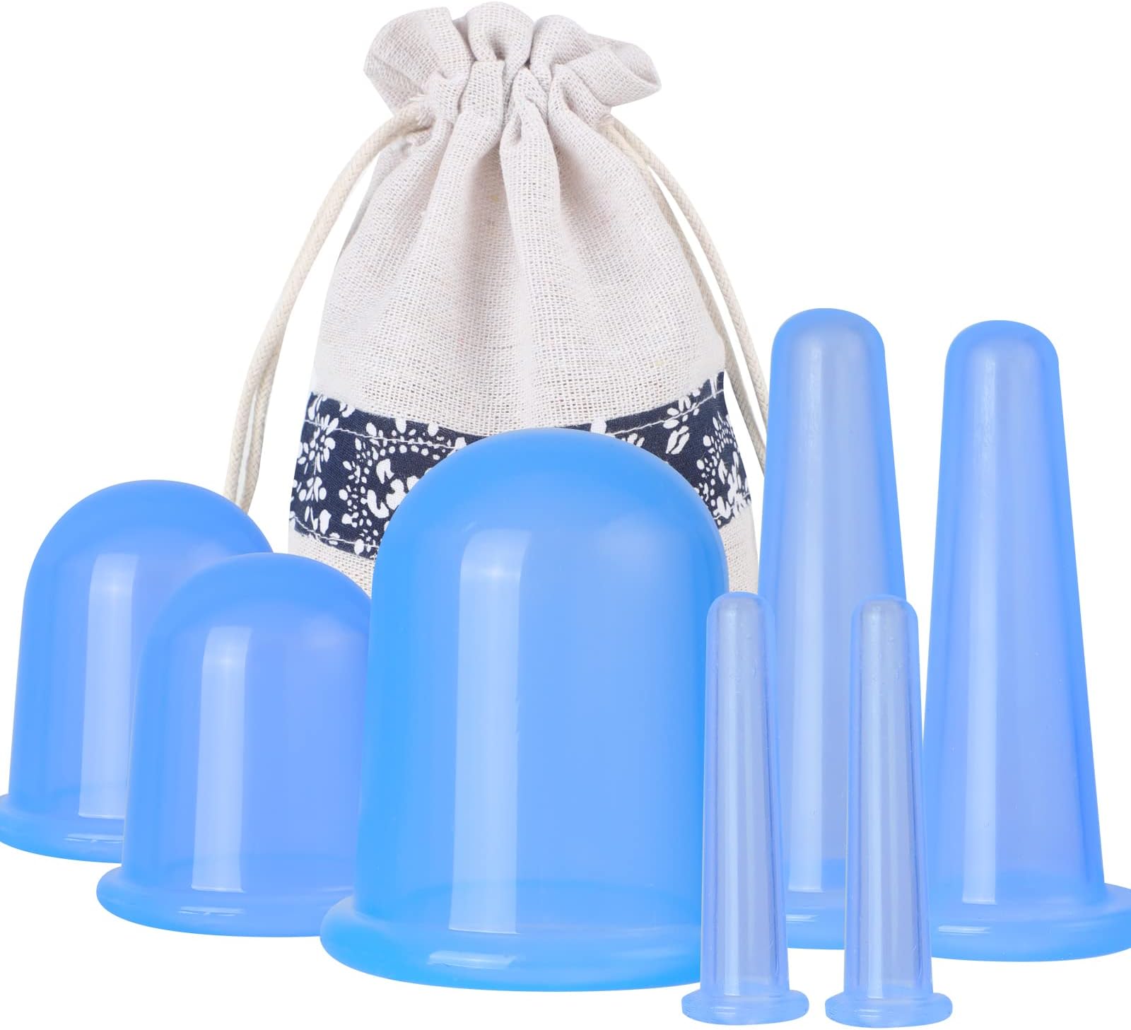 Cupping Therapy Set 7 Piece, Anti Cellulite Cup Vacuum Suction Massage Cups, Thick Silicone Body Cupping Set for Myofascial Massage and Joint Pain