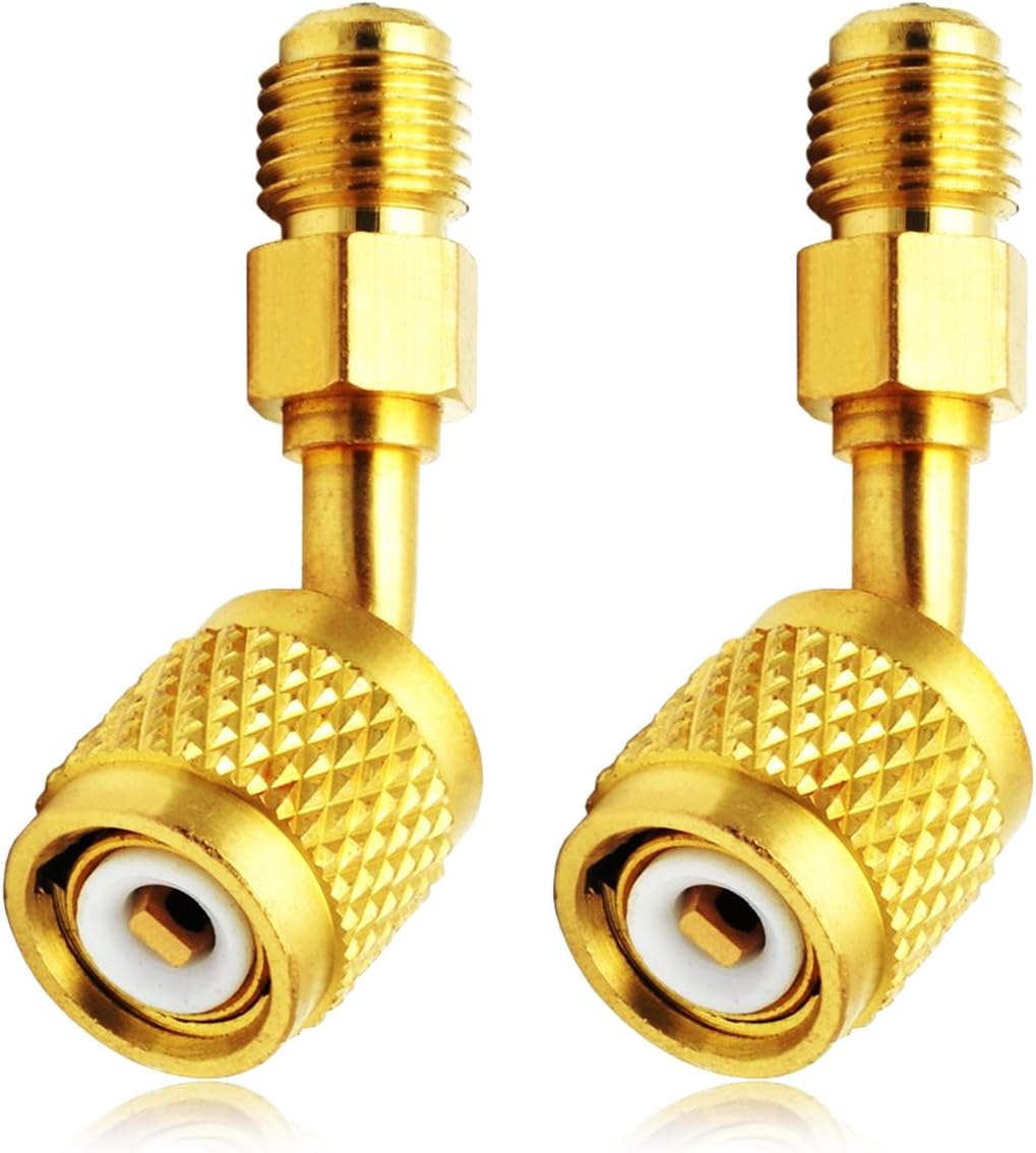 Radracing 5/16" Female SAE to 1/4" Male SAE Swivel Adapter Compatible with R410a with Thimble Mini Split HVAC System -2pcs