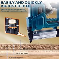 Vista 4 de Brad Nailer - Pistola de clavos eléctrica de calibre 18, clavadora de clavos 2 en 1 con 800 clavos y grapas, pistola de clavos con 2 baterías de 2.0