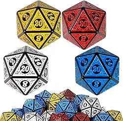 Genérico Kit 4 Dados D20 Runas Alto Relevo - RPG