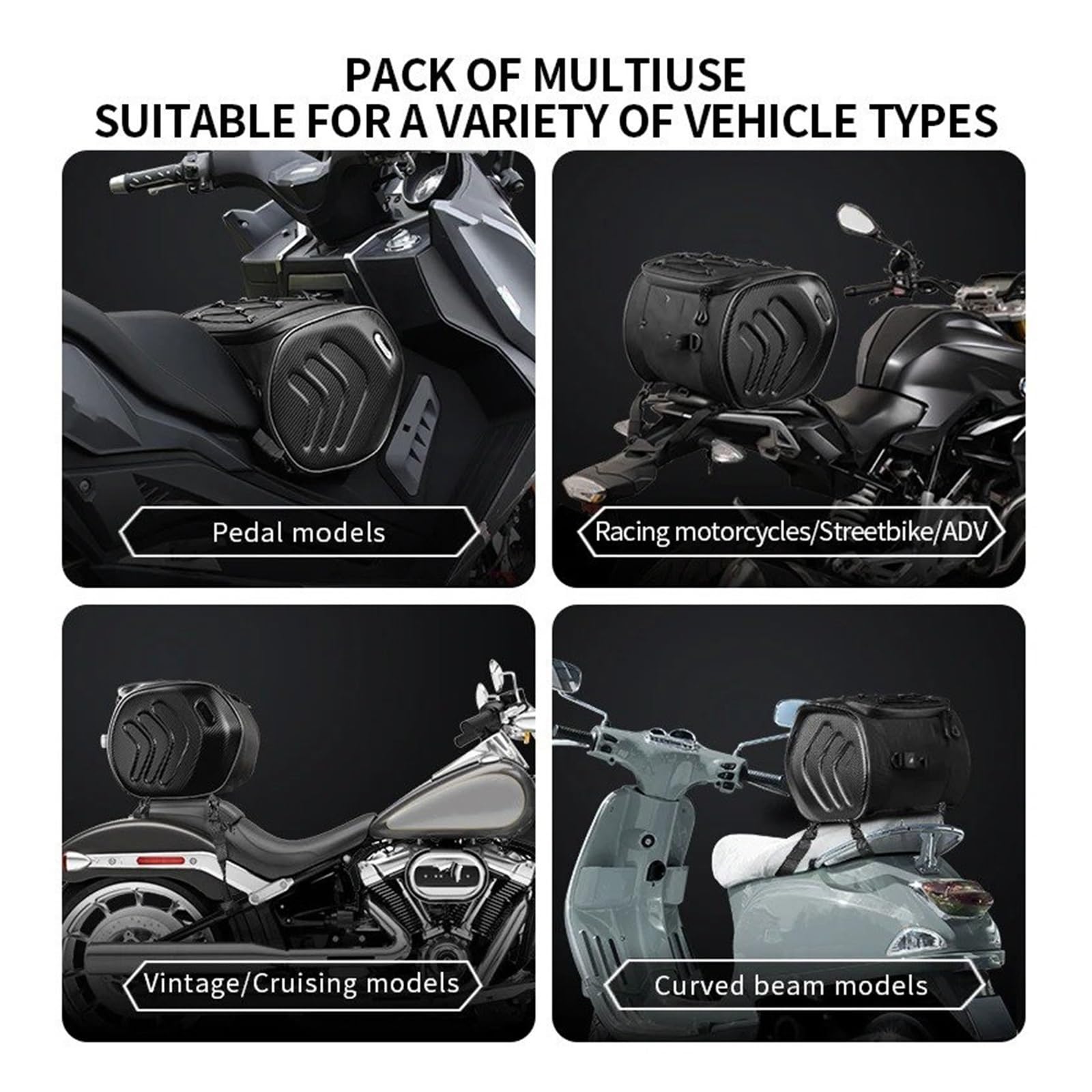 Borsa Moto Borsa Anteriore Per Scooter Moto 20 Litri Borse Casco Ciclismo Sedile Posteriore Grande Capacità Altamente Riflettenti Selle Moto Bagagli