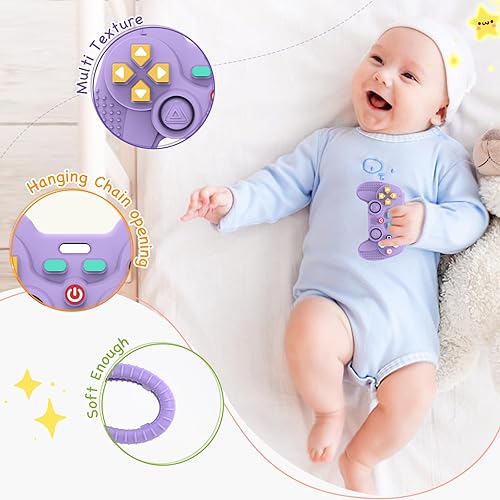 Miniatura 2 de Paquete de 1 mordedores de silicona para niños de 6 a 12 meses, juguetes de dentición para niños de 0 a 6 meses, mordedor remoto para bebés,