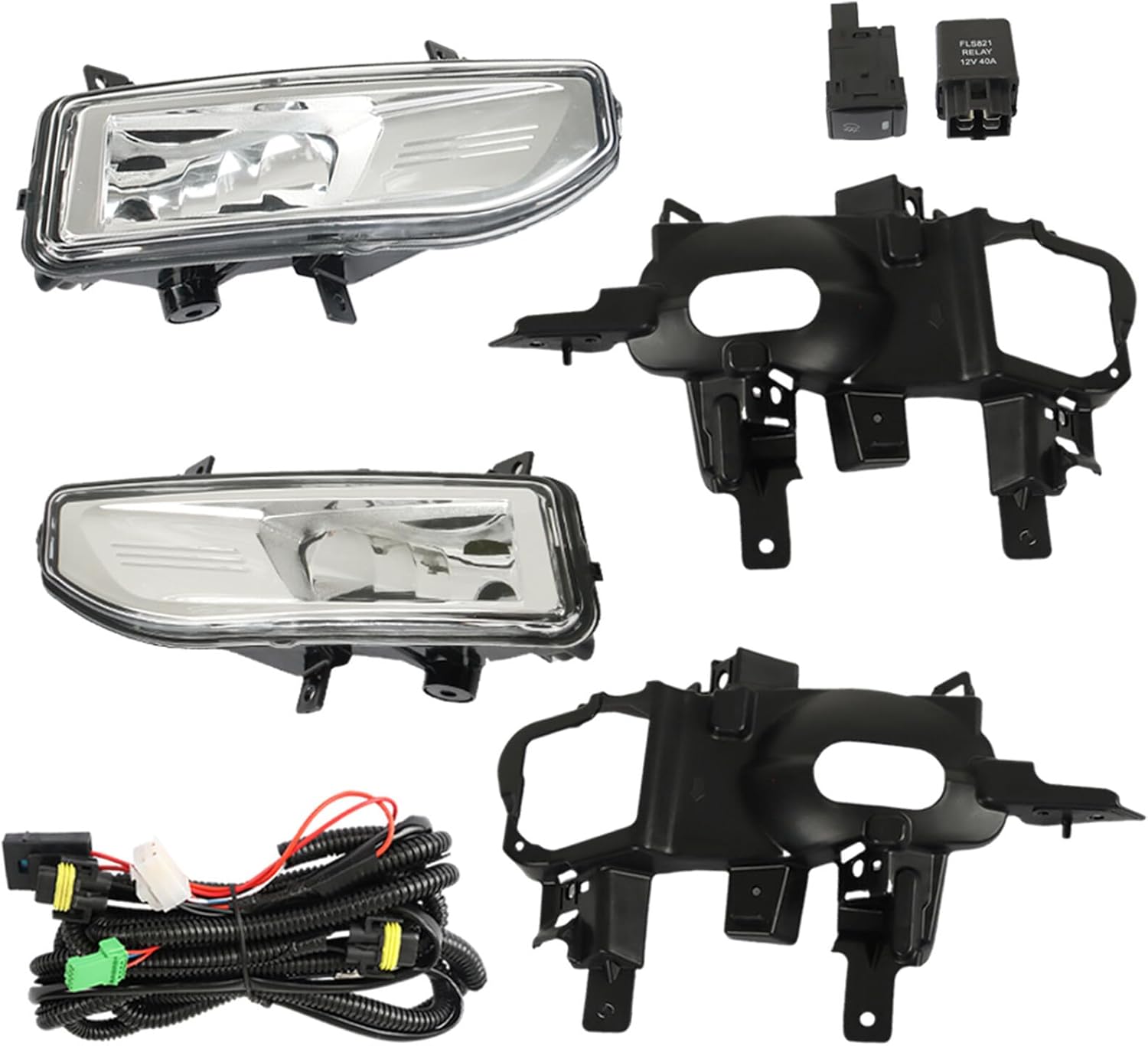 LABLT Fog Light Assembly Replacement for 2020-2022 Nissan Rogue Sport Fog Lights Lamps Accessories w/Switch