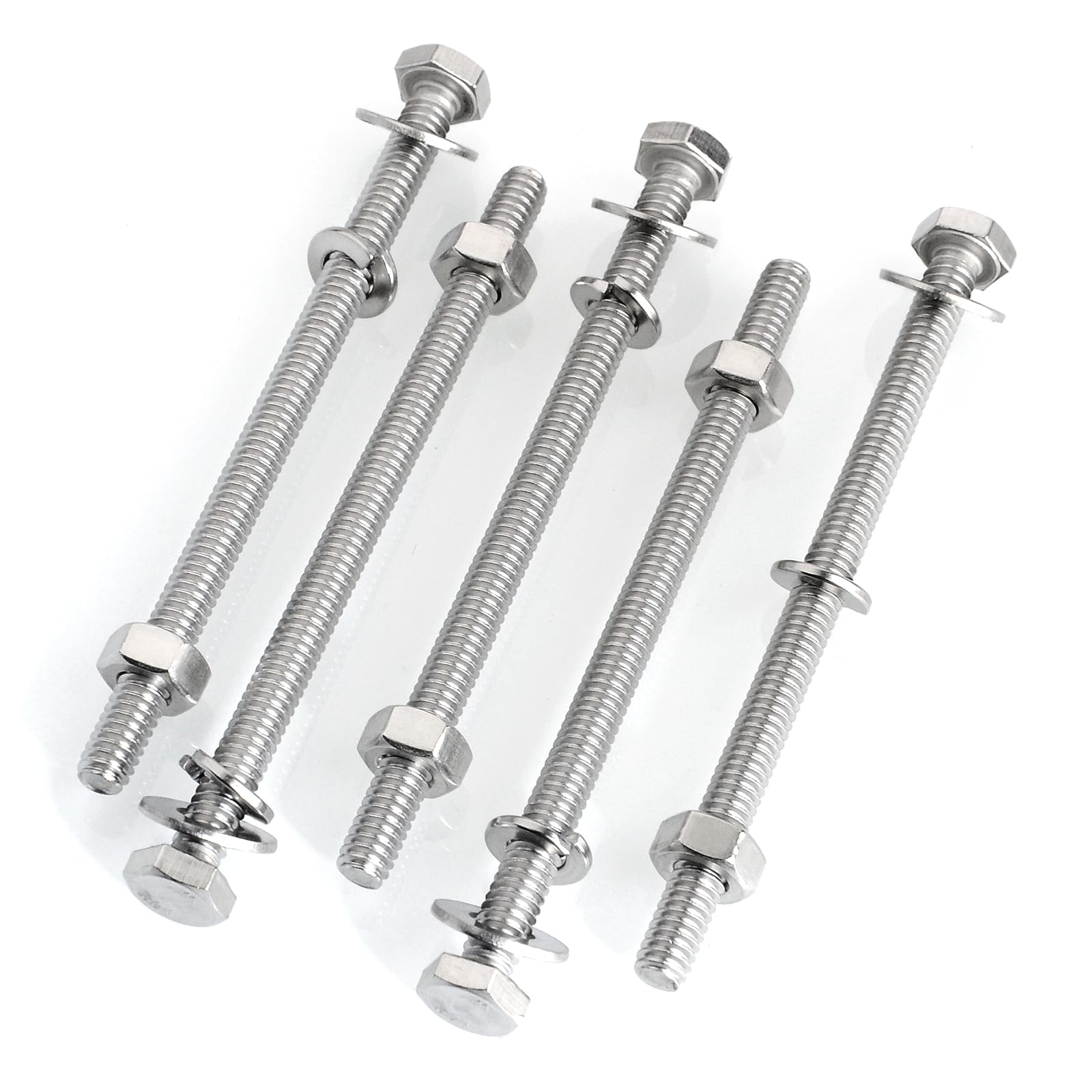 Stainless Steel Hex Bolts & Nuts Kit - 10 Sets -4 Stainless Steel Hex Bolts & Nuts Kit - 10 Sets -4