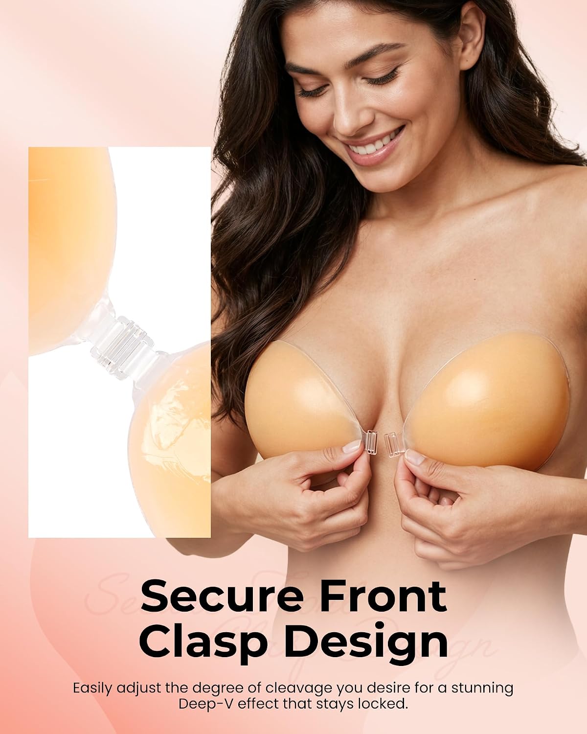 Push Up Sticky Bra,Strapless Backless Adhesive Bra for Women for Wedding Dress with Nipple Covers