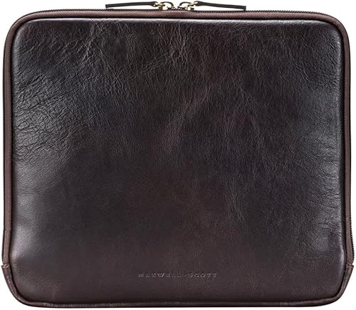 Miniatura 5 de Maxwell Scott - Funda de piel de lujo para tablet con cremallera de tres caras, hecha a mano con piel de grano completo, The Luzzi