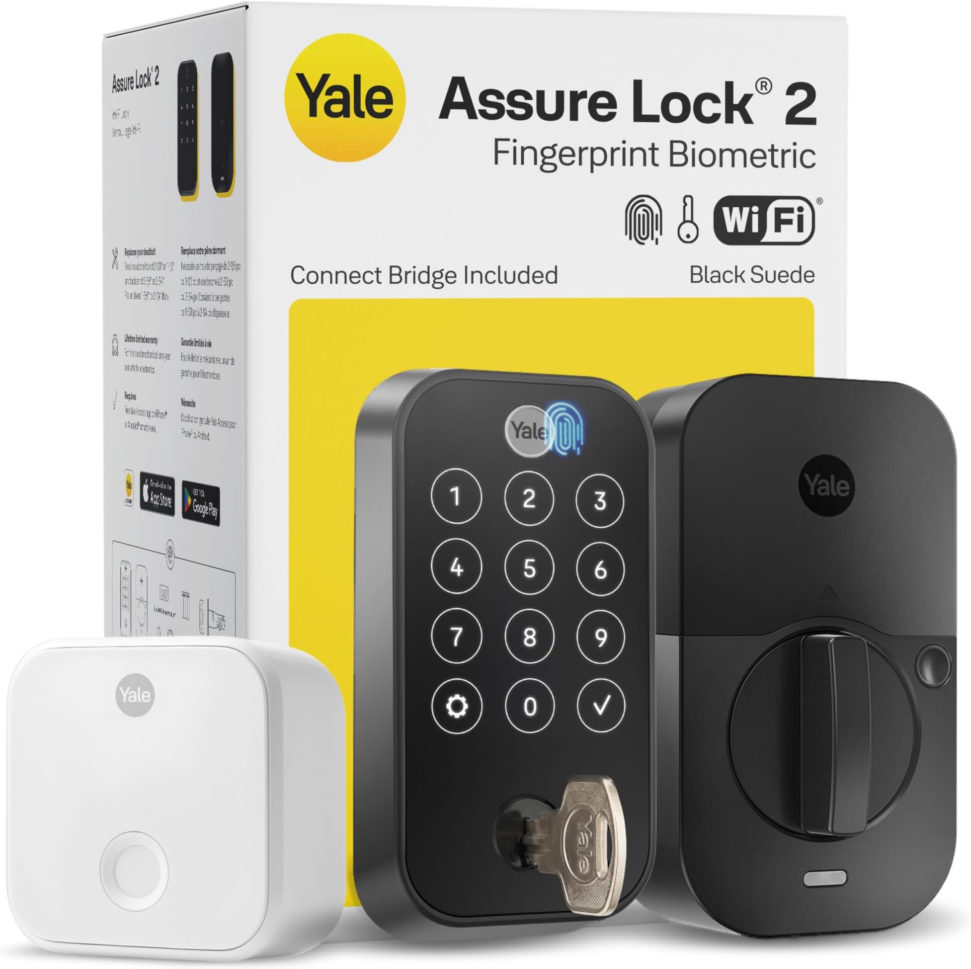 Extended Range WiFi Smart Lock Deadbolt, Fingerprint Keyless Entry