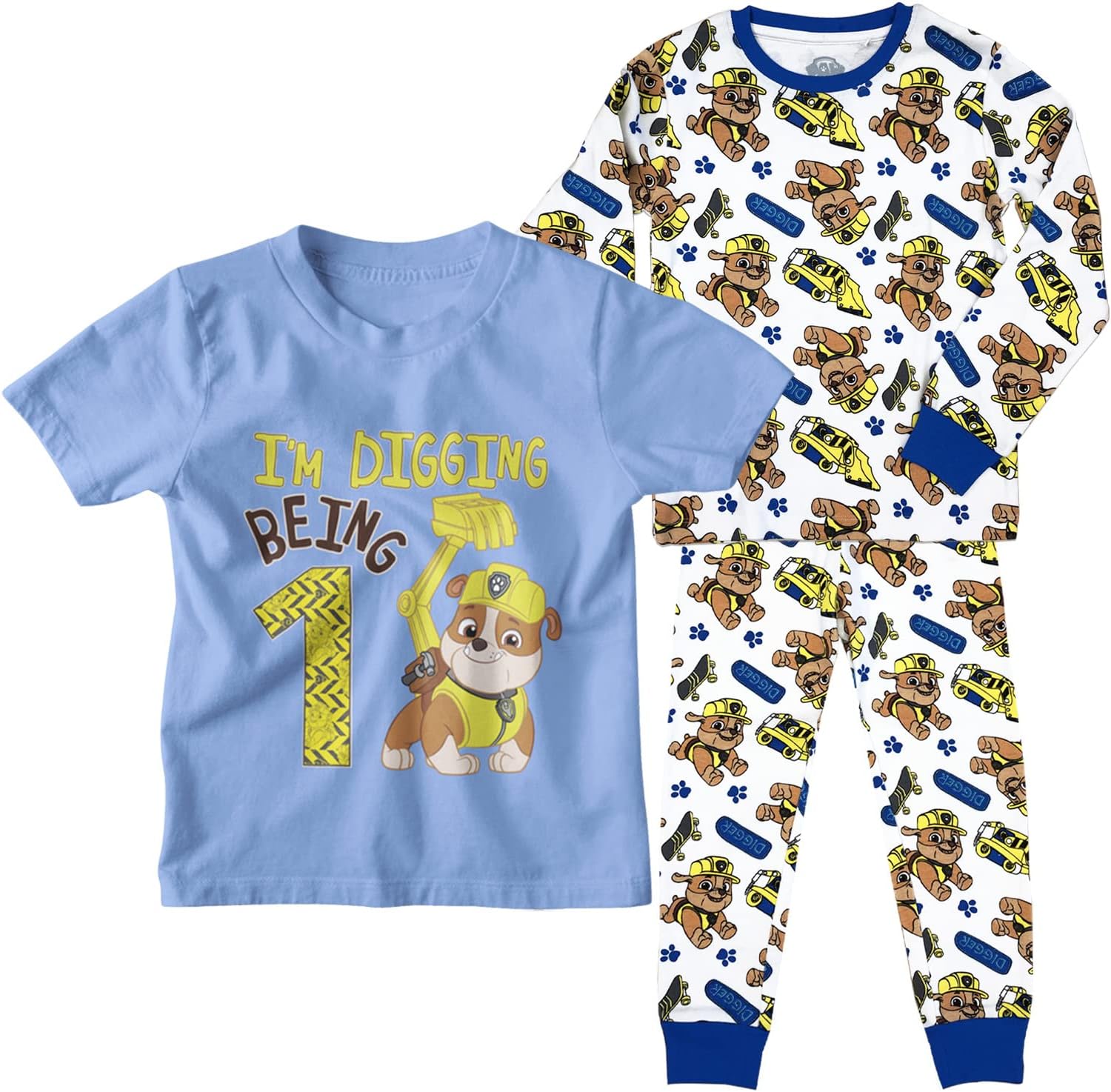 Paw Patrol Rubble 1st Birthday Shirt for Boys - Digging Theme T-Shirt for 1 Year Old, Infant or Toddler