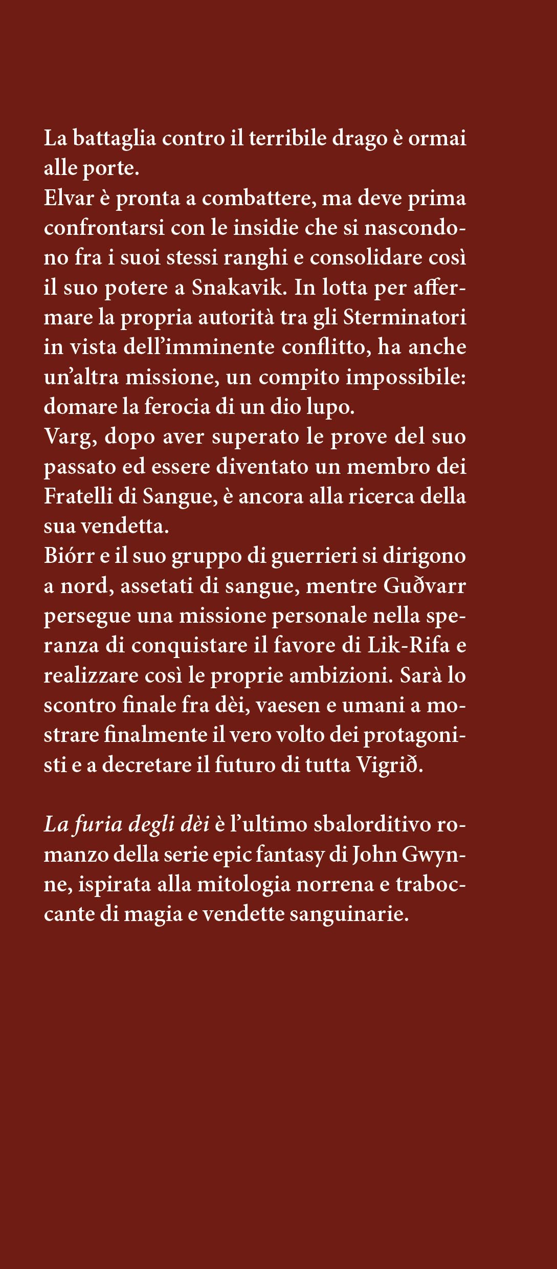 La furia degli dèi. La saga dei Fratelli di Sangue (Vol. 3)