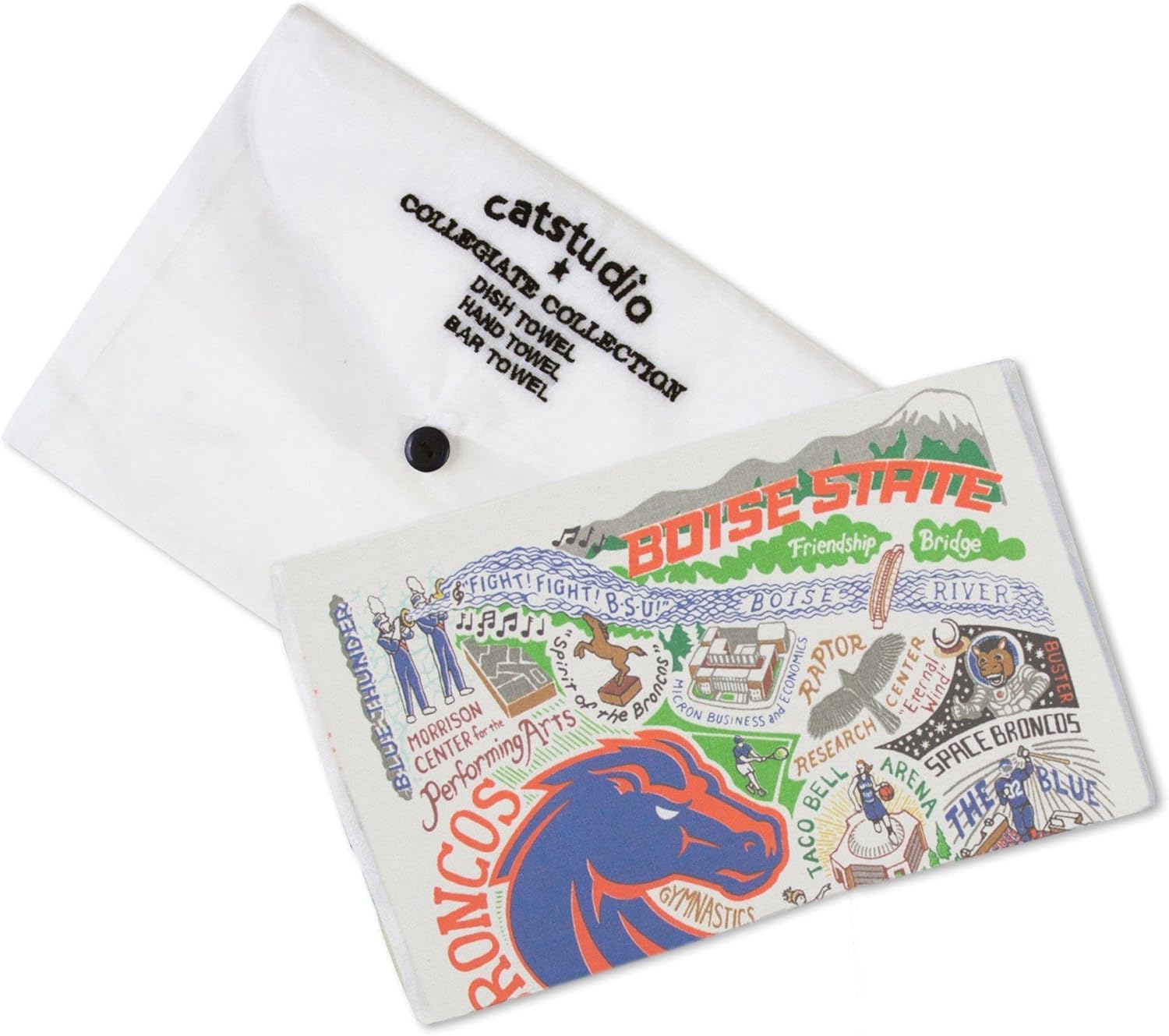 Catstudio Boise State University Collegiate Dish & Hand Towel | Great for Kitchen, Bar, & Bathroom