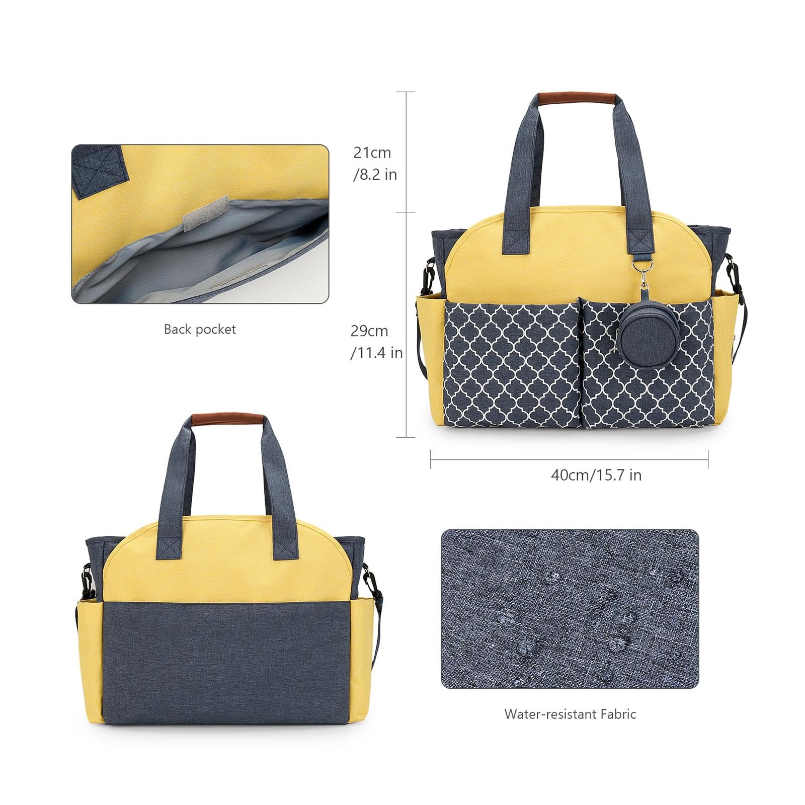 Bolsa de maternidad multifuncional para bebé, bolsa cambiadora de poliéster para mujer, ideal para lactancia, viajes y uso diario, diseño cómodo y elegante
