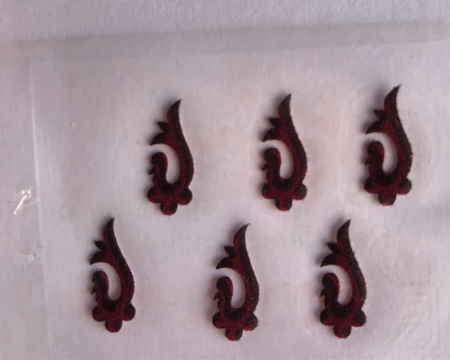 Kalpana Sticker Bindi Mayur Peacock Maroon Color (Pack of 12) (Size-2)