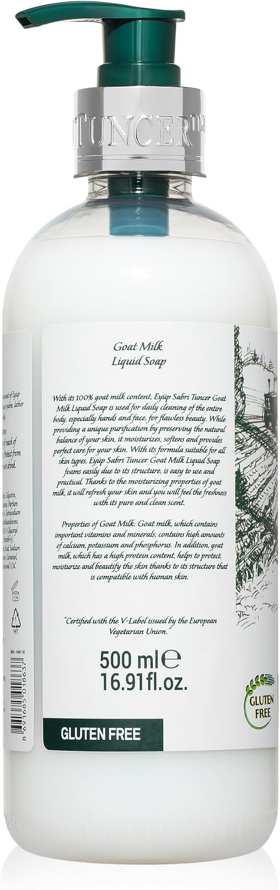 Eyüp Sabri Tuncer Natural Olive Oil Liquid Soap Goat Milk (500 ml)
