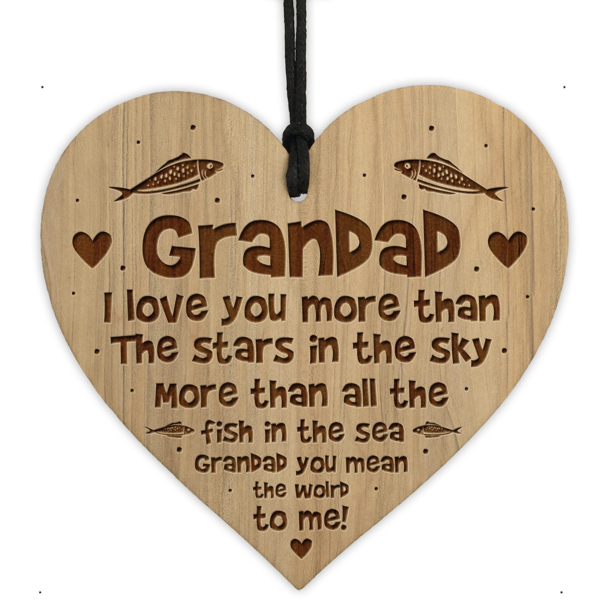 Red Ocean Grandad Gift Poem Grandad Birthday Christmas Engraved Heart Gift For Him Grandparent Gifts