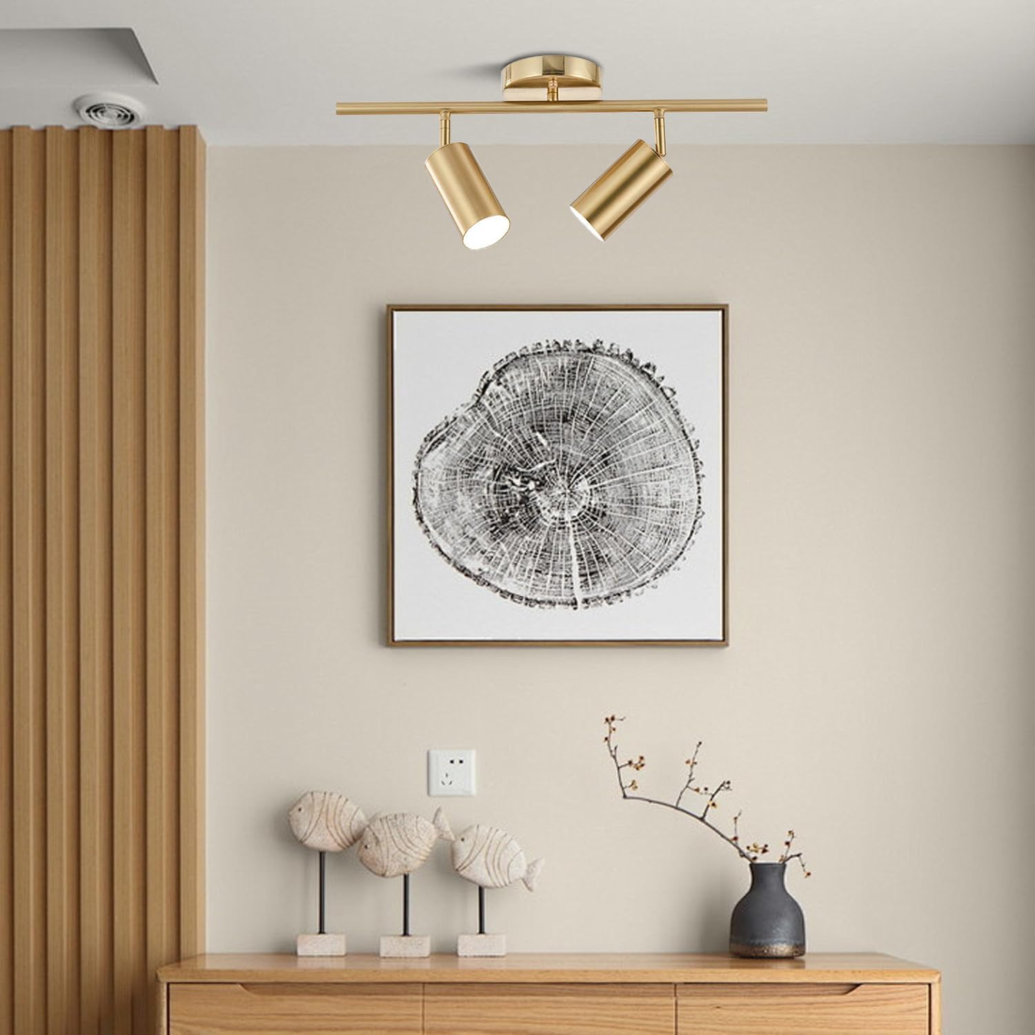 KCO Oprawa oświetleniowa regulowana ścieżka mosiężna podtynkowa sufitowa oprawa oświetleniowa do kuchni jadalni reflektor (42 cm)