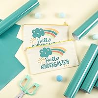 Vista 6 de Vinilo de Transferencia de Calor Bohemio Oscuro - 8 Hojas 12'' x 10'' Azul HTV Azul Egeo Vinilo para Planchar para Camisetas