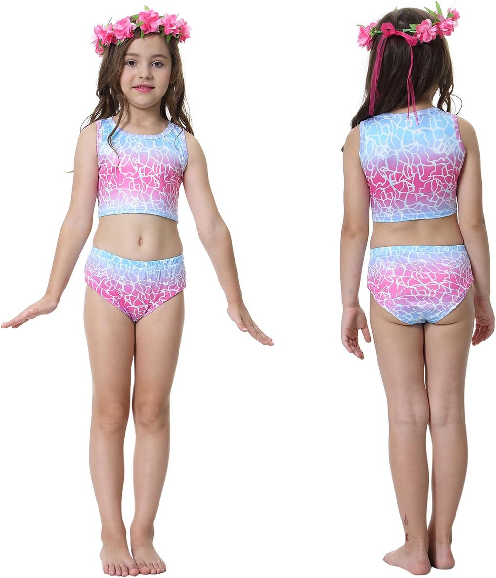 Camlinbo 3Pcs Girls Swimsuits Mermaid for Swimming Mermaid Costume Bikini Set for Big Girls Birthday Gift 3-12 Years : Clothing, Shoes & Jewelry