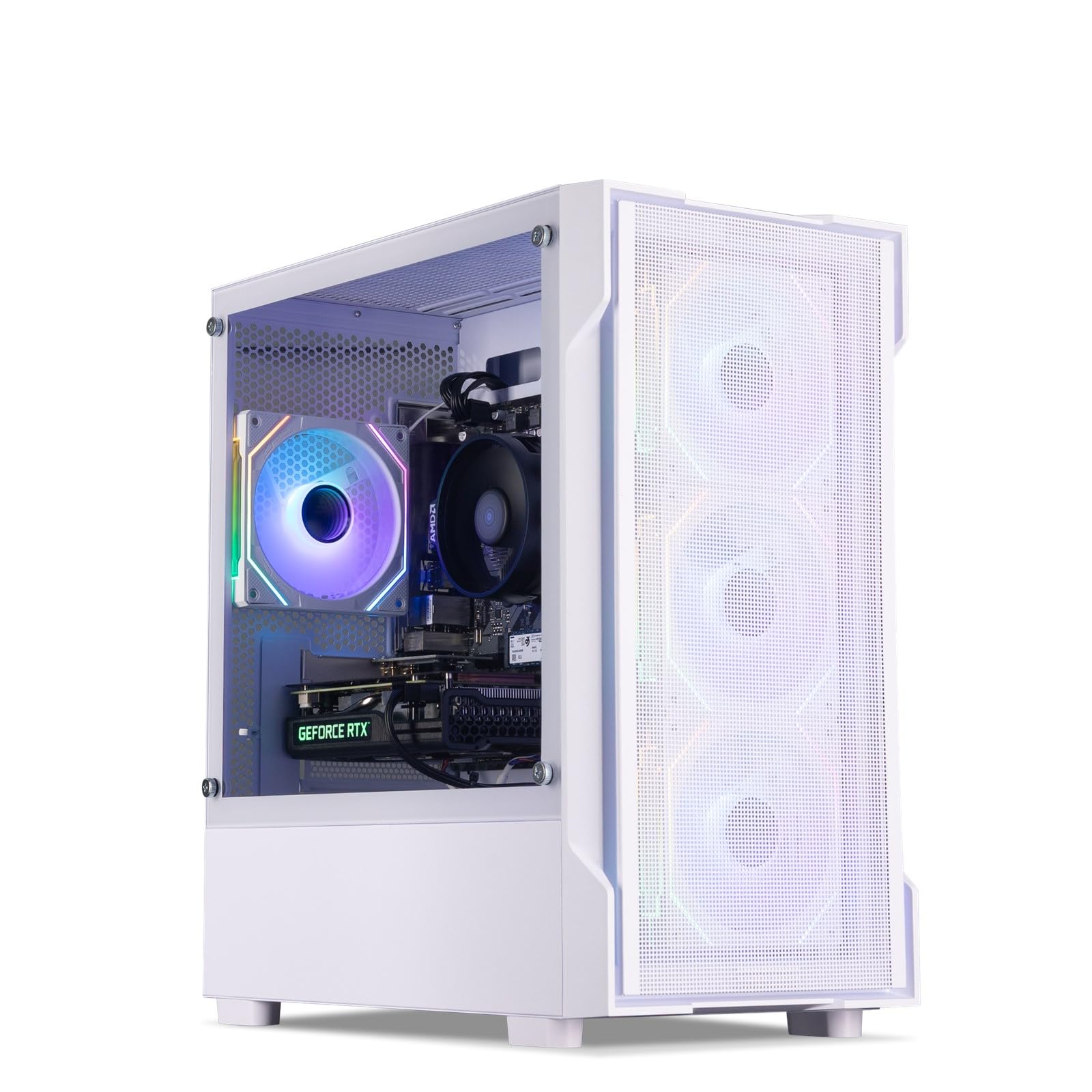 HORIZON Gaming PC Tower - AMD Ryzen 5 8400F - RTX 3050 8GB - 32GB 6000Mhz DDR5 RAM - 1TB NVMe SSD - 650W PSU - CiT Bolt ARGB - WiFi - Windows 11 - White