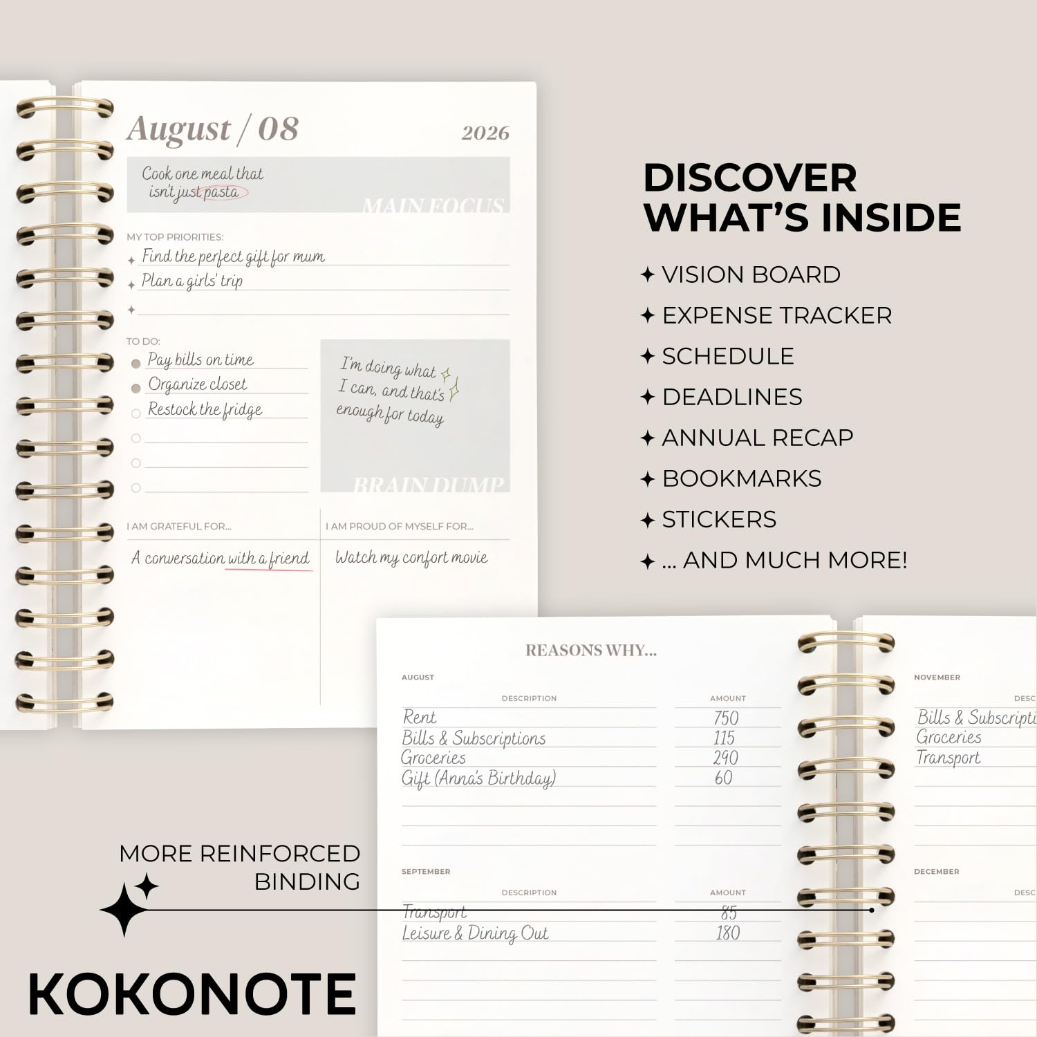 Kokonote Academic Diary 2026-2027 Week to View - Van Gogh Gifts | Academic Planner 2026-2027, Mid Year Diary 2026 2027, Weekly Planner | Aesthetic Stationery Gifts