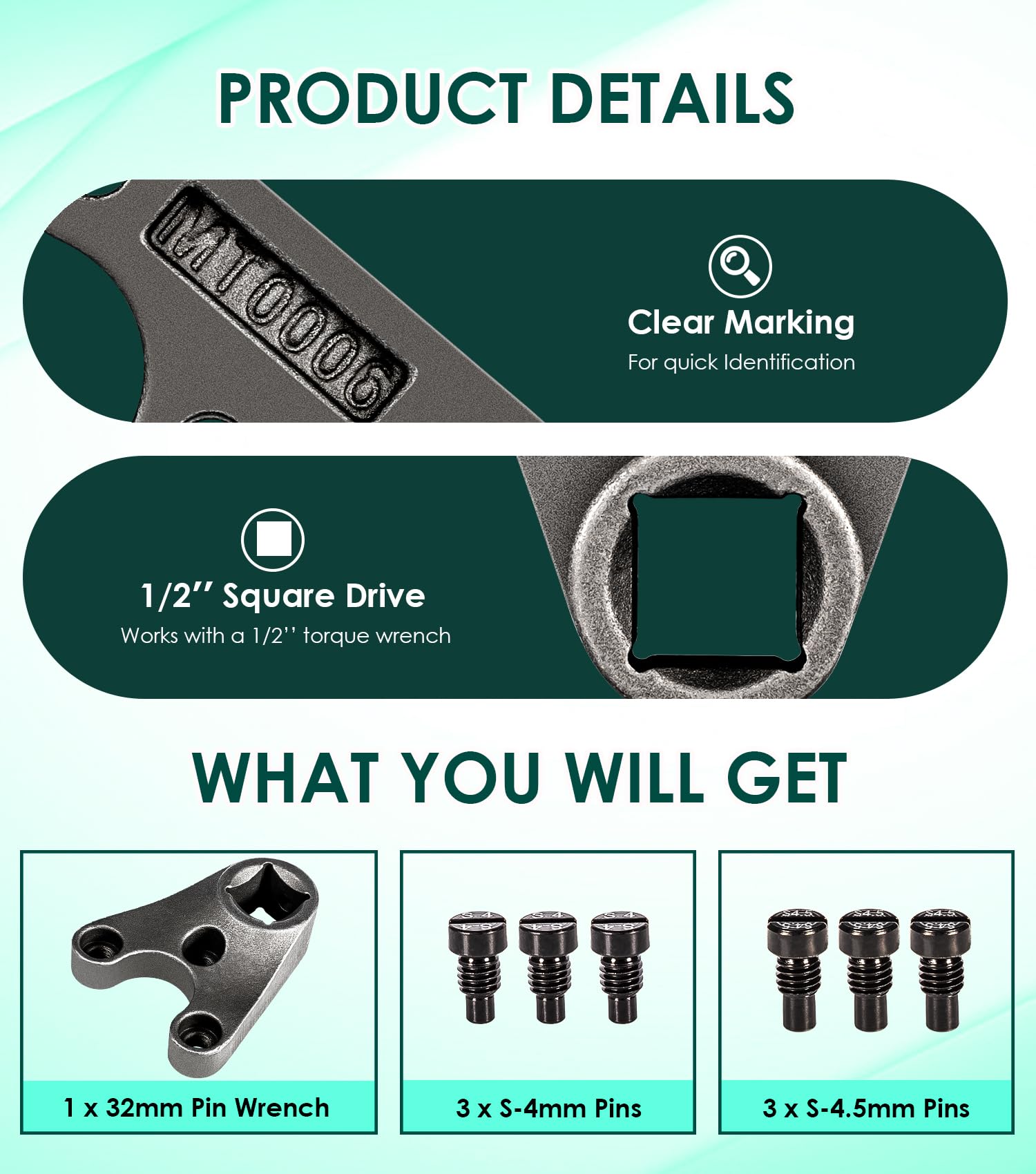 Amazon.com: Yoursme Trim/Tilt Pin Wrench MT0006-32mm x 4/4.5mm for