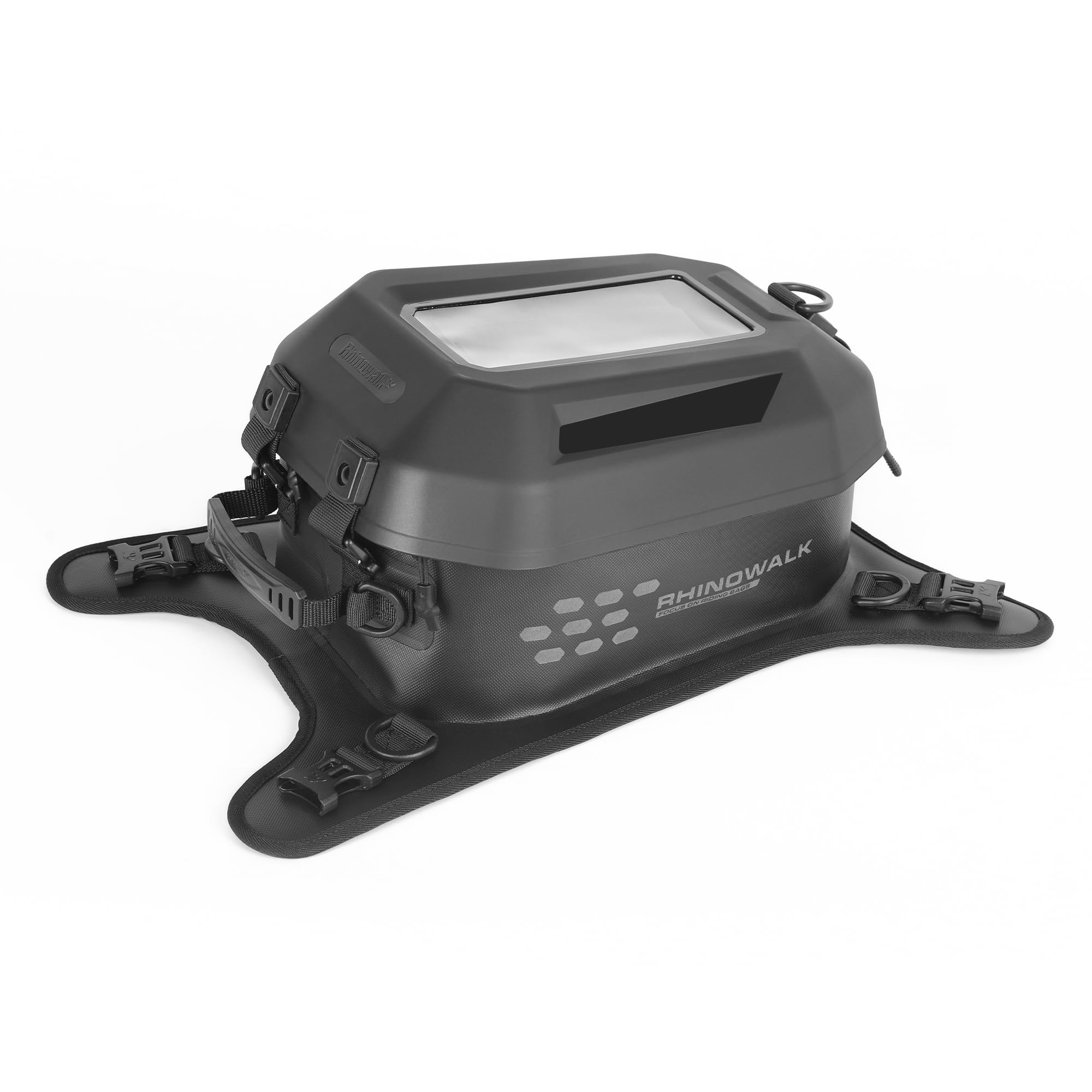 Rhinowalk Motorrad Tanktasche Wasserdicht – Hartschale Tank Bag mit Touchscreen-Handyfach, Magnetverschluss, abnehmbarem Deckel, Schultergurt – für Motorräder und Outdoor