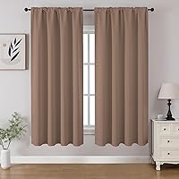 Vista 62 de CUCRAF - Cortinas opacas beige de 45 pulgadas, juego de 2 paneles con bolsillo para barra, cortinas para oscurecer dormitorios y sala de estar