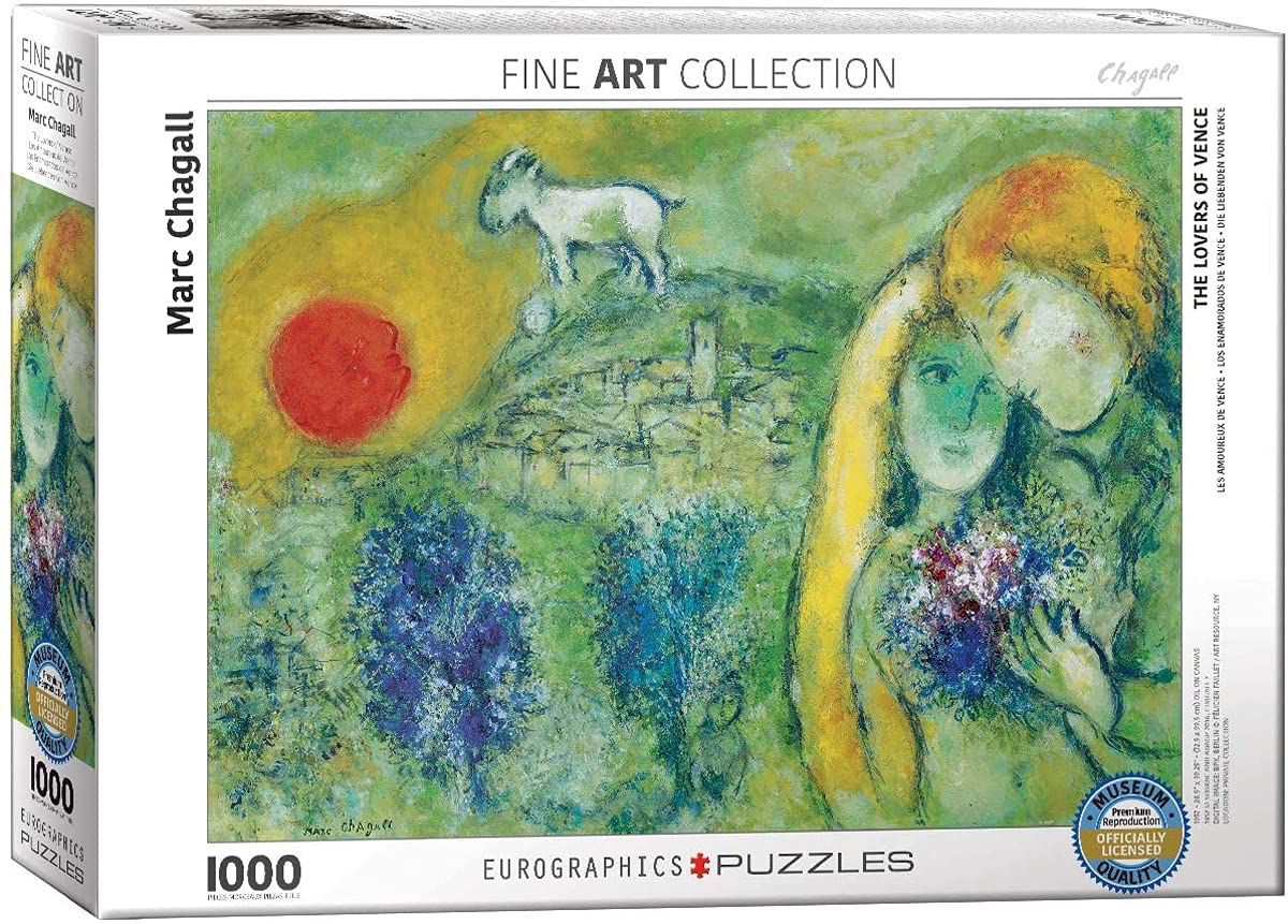 Empireposter Puzzle 1000 Pezzi Marc Chagall - Il Violinista Blu 68x48 Cm - Cartone Di Qualità Con Struttura Lino