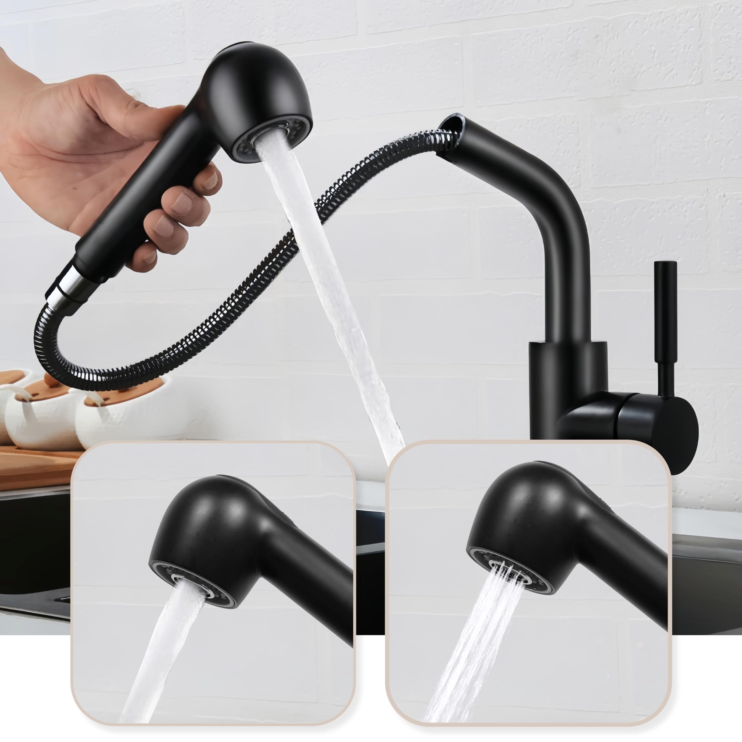 304(V2A) Edelstahl Küche Spülbecken Set 40x45cm Nano-Beschichtung | Küchenspüle mit Drehbare Ausziehbar Wasserhahn Ablaufgarnitur Stöpsel Siphon Gemüsesieb Seifenspender Sorgenfreies Set