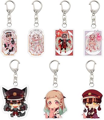Fantasyon Shunen Hanako-kun Keychain Yahiro Ningyo Hanako-kun Genko 7 Piece Set Mole Goods Acrylic, Popular, Lightweight, Portable, Key, Car, Bag, Decoration, Cosplay Accessory, Everyday Birthday Present
