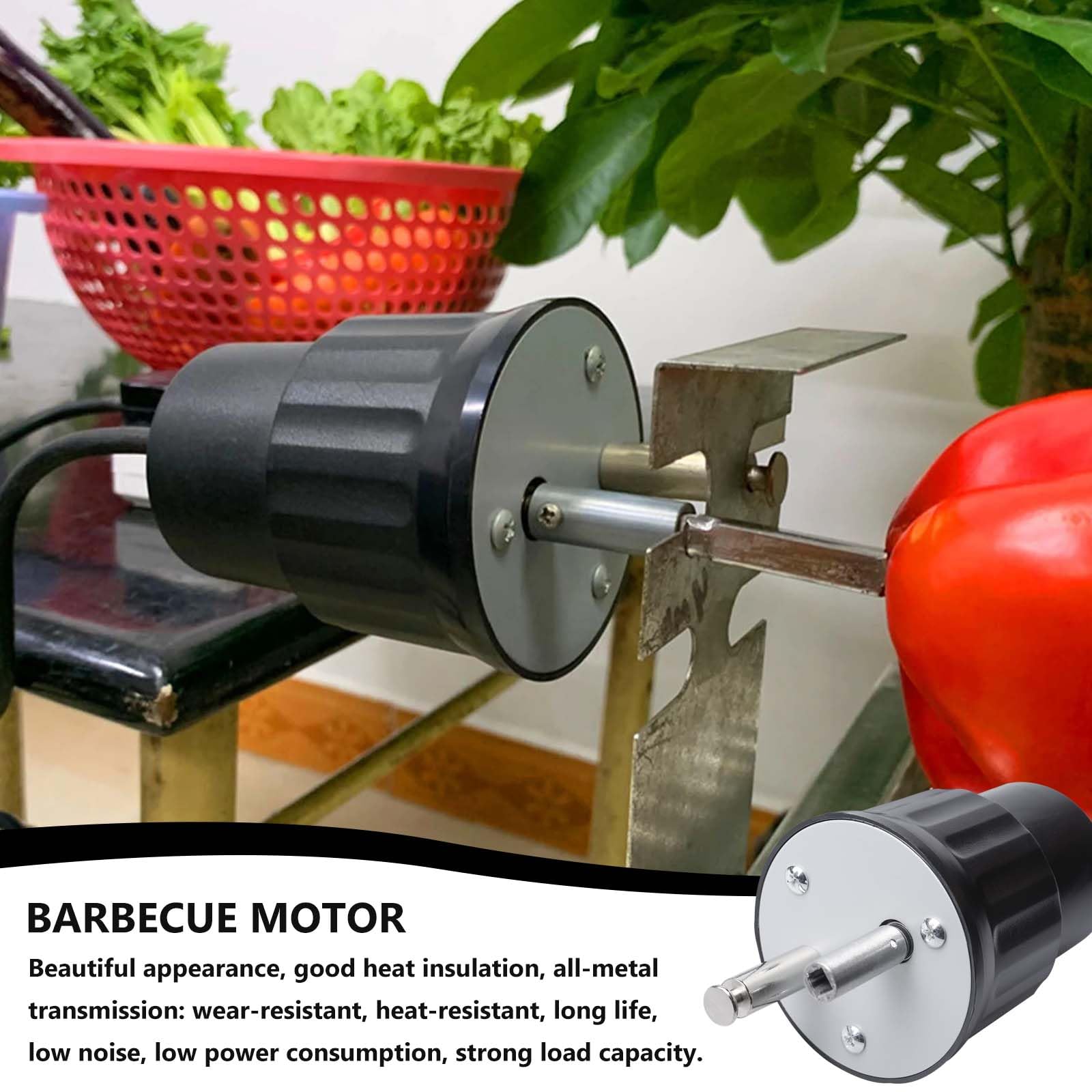 GOMETY Moteur de Gril, Moteur électrique pour Barbecue, Moteur Rotatif pour Barbecue extérieur, 220 V-240 V CC, pour rôtisserie, rôtissoire, tournebroche, Accessoires pour Grils électriques